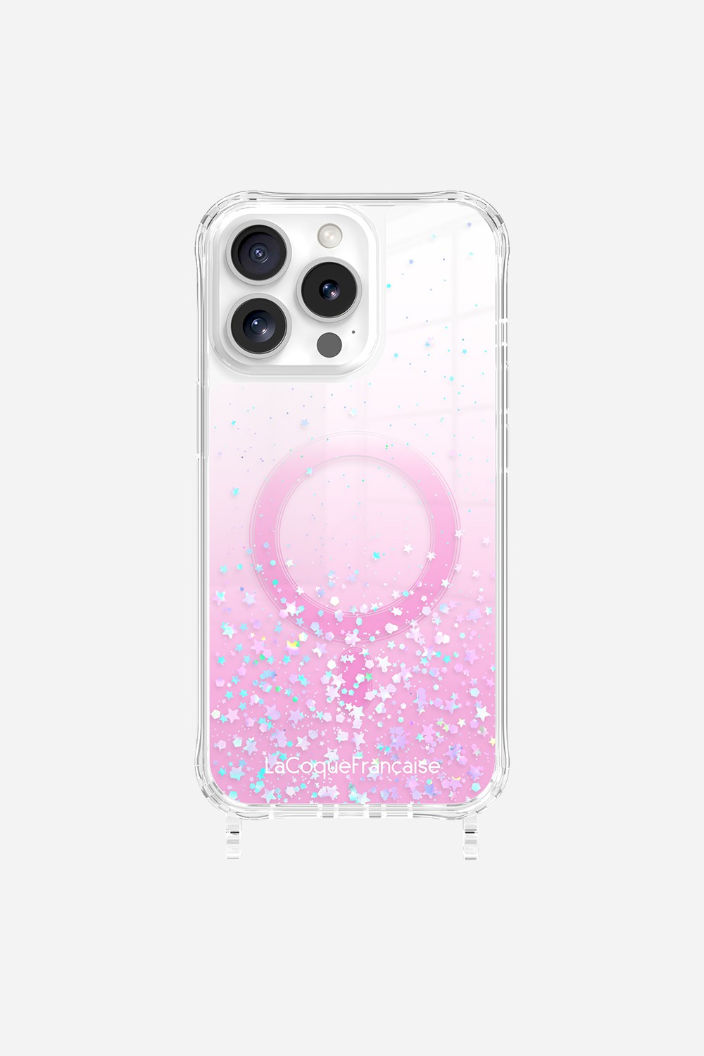 Magsafe phone case with glitter and rings for iphone 13 pro LA COQUE FRANCAISE Pink