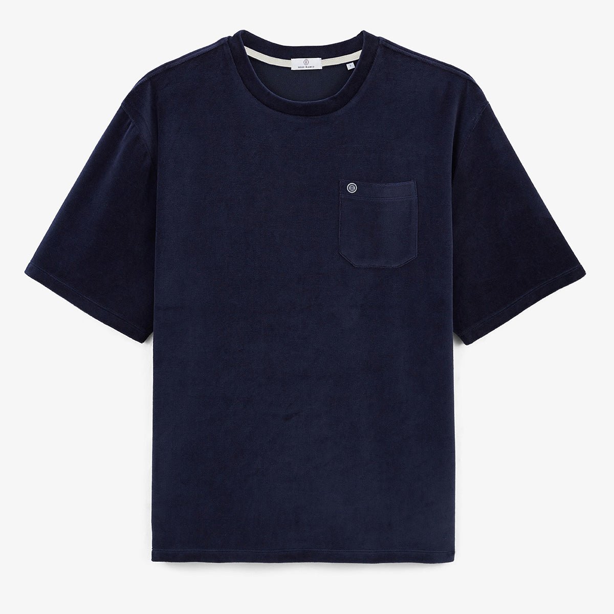 Round neck terry cloth t-shirt SERGE BLANCO Blue