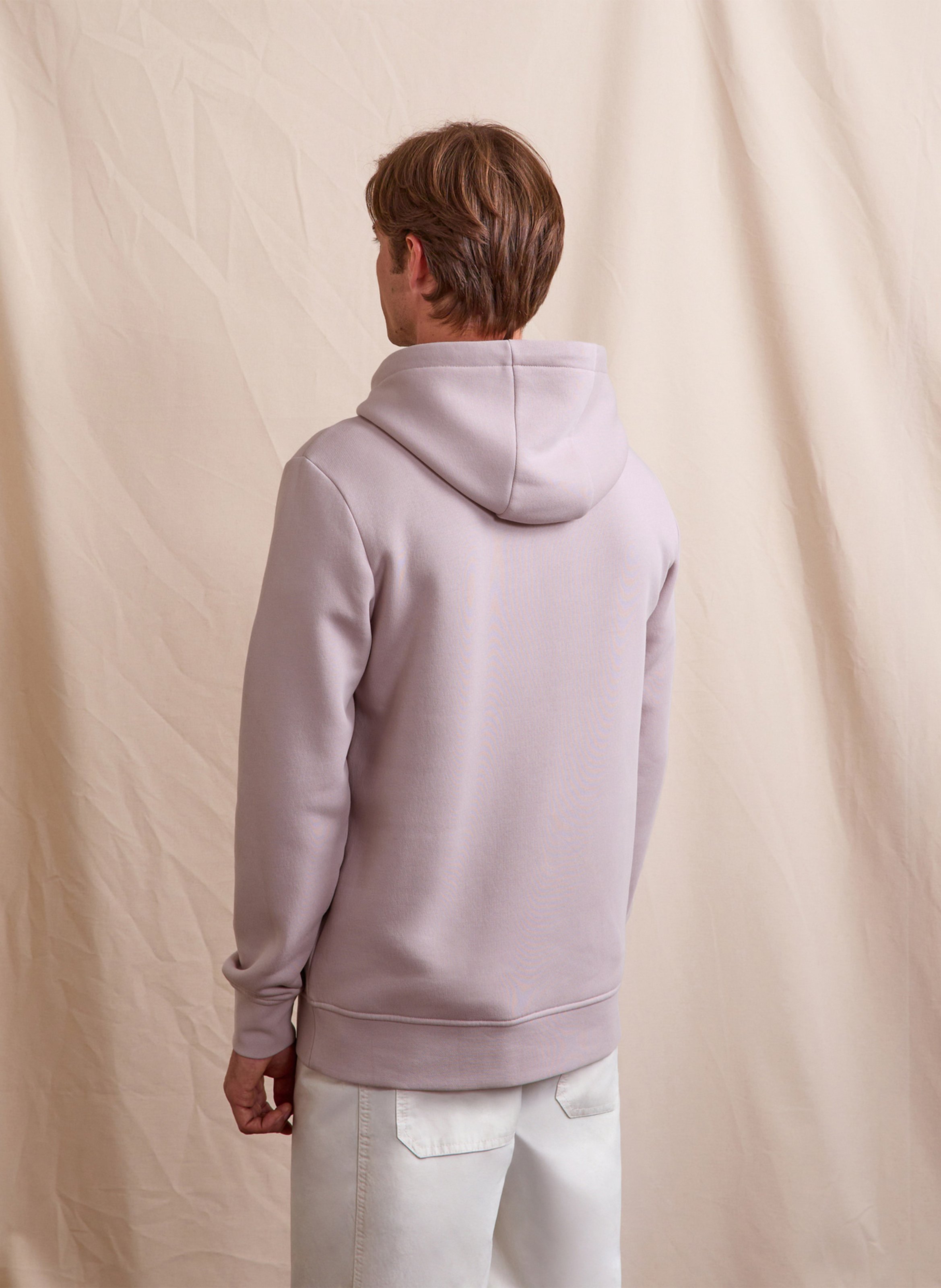 Rechte sweater met ronde hals en capuchon van katoenmix FAGUO Roze