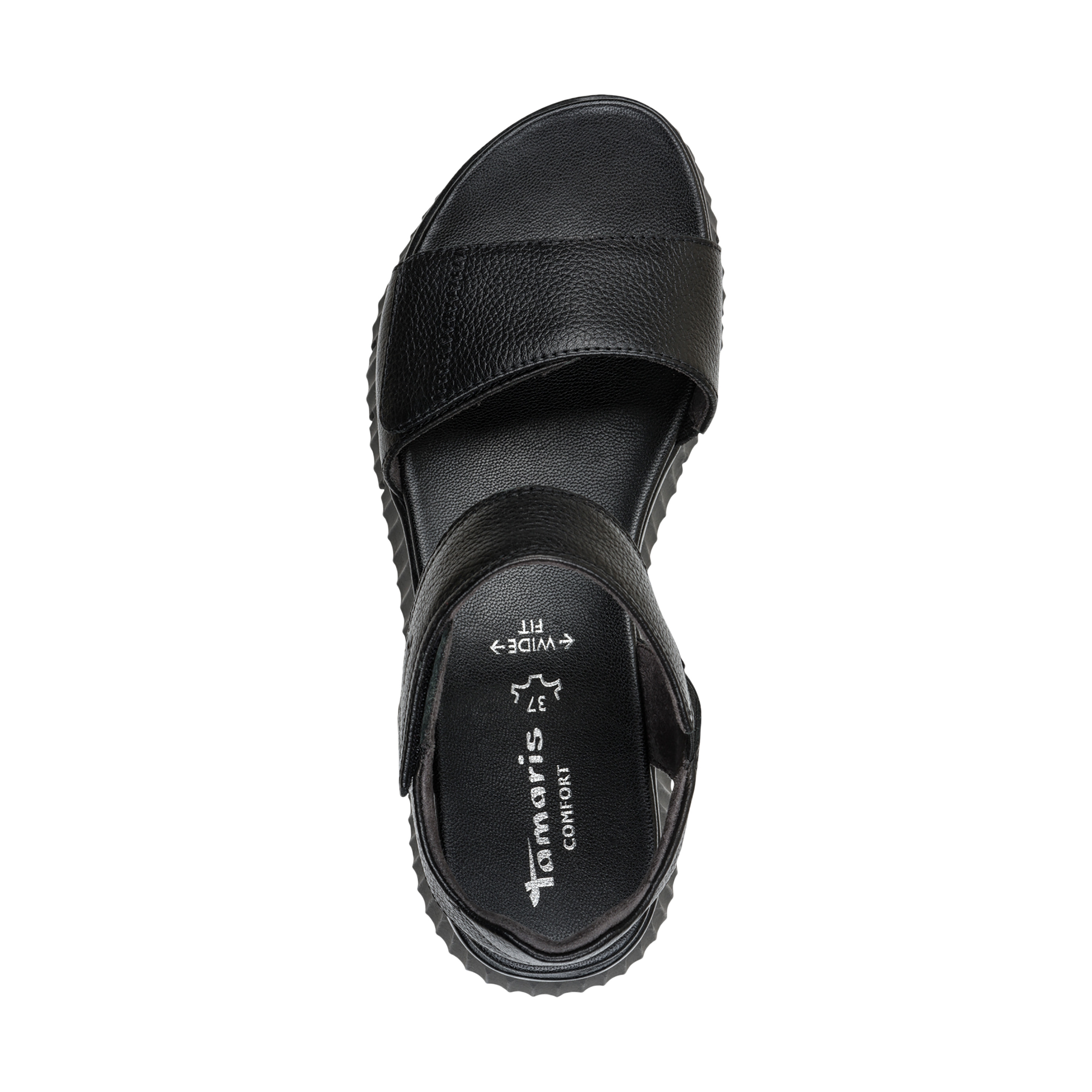 Leather Comfort Sandals TAMARIS Black