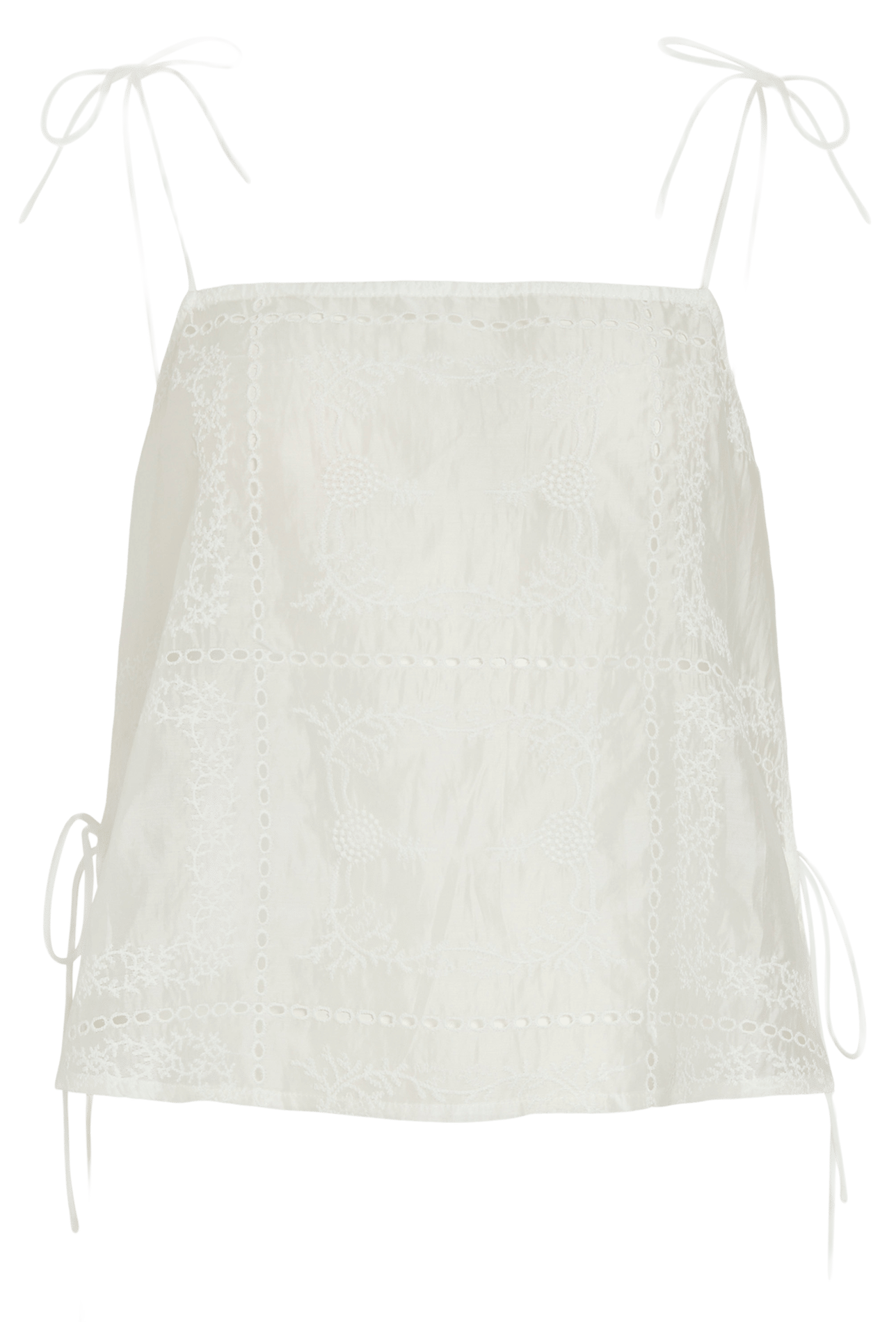 Besticktes Top mit eckigem Ausschnitt ROUGE EDIT Beige