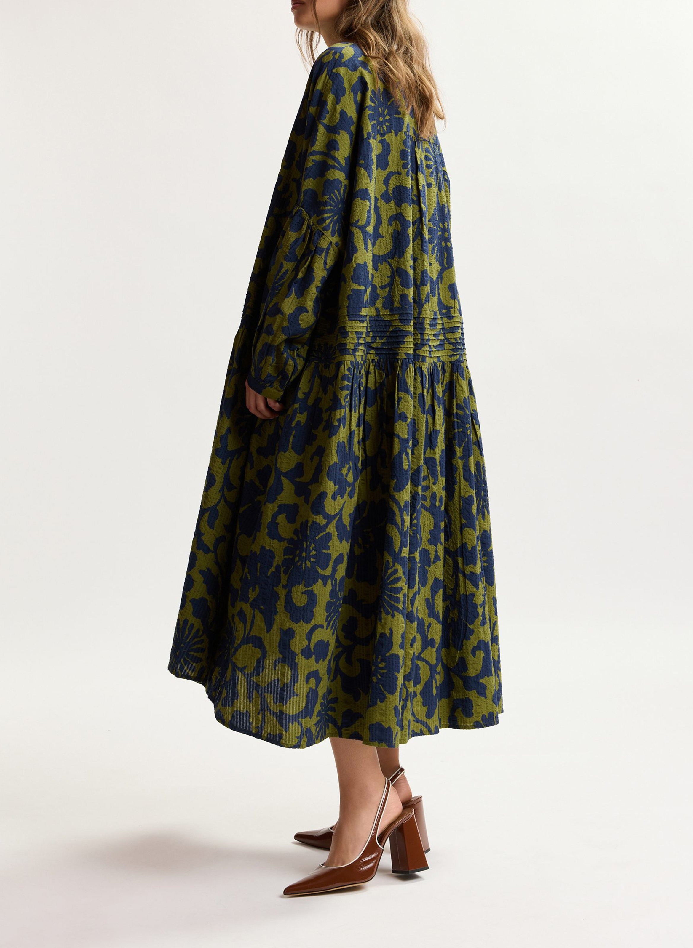 Vestido camisero amplio estampado ESSENTIEL ANTWERP Verde
