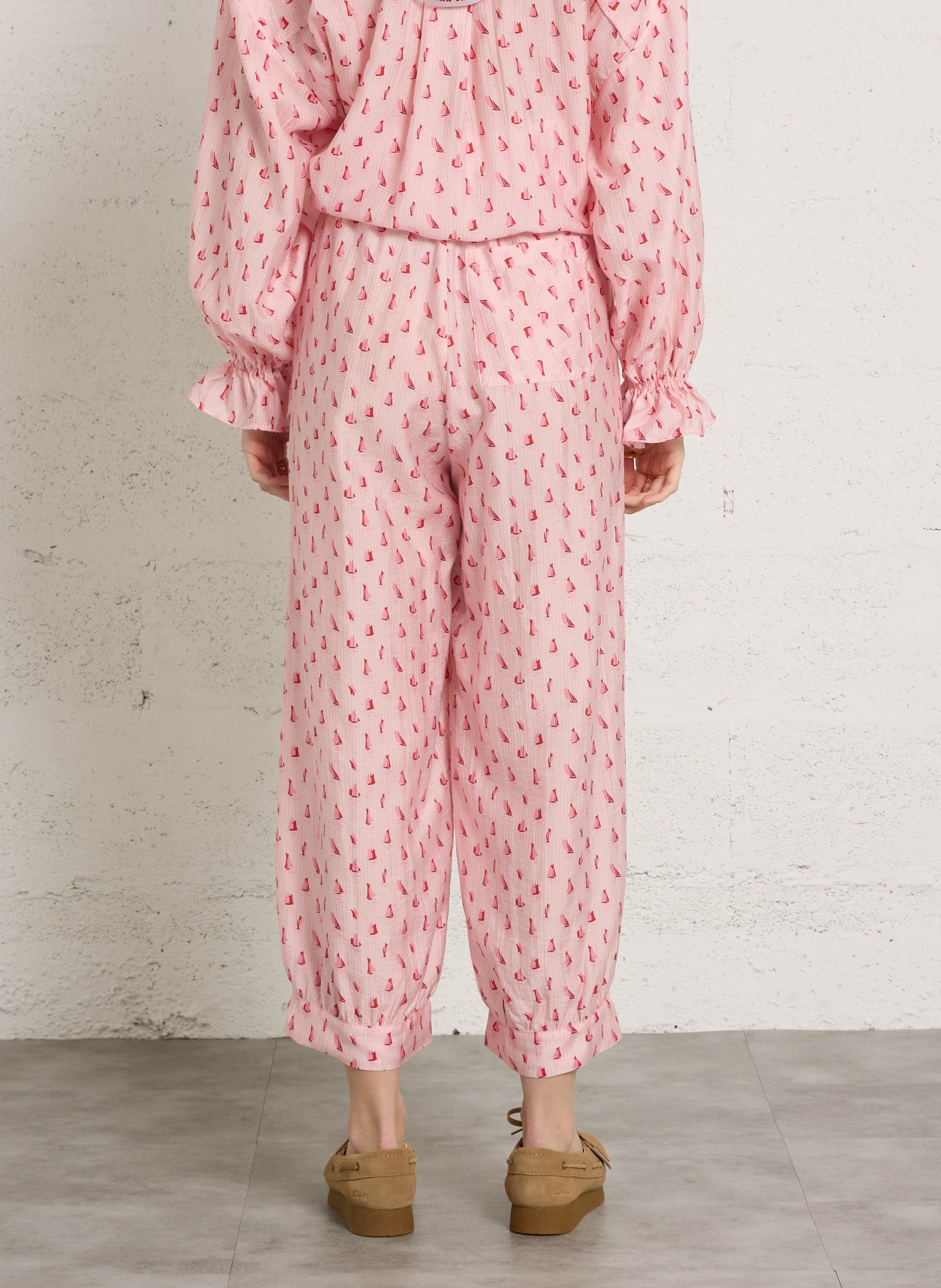 Pantalon large imprimé AMERICAN VINTAGE Rose