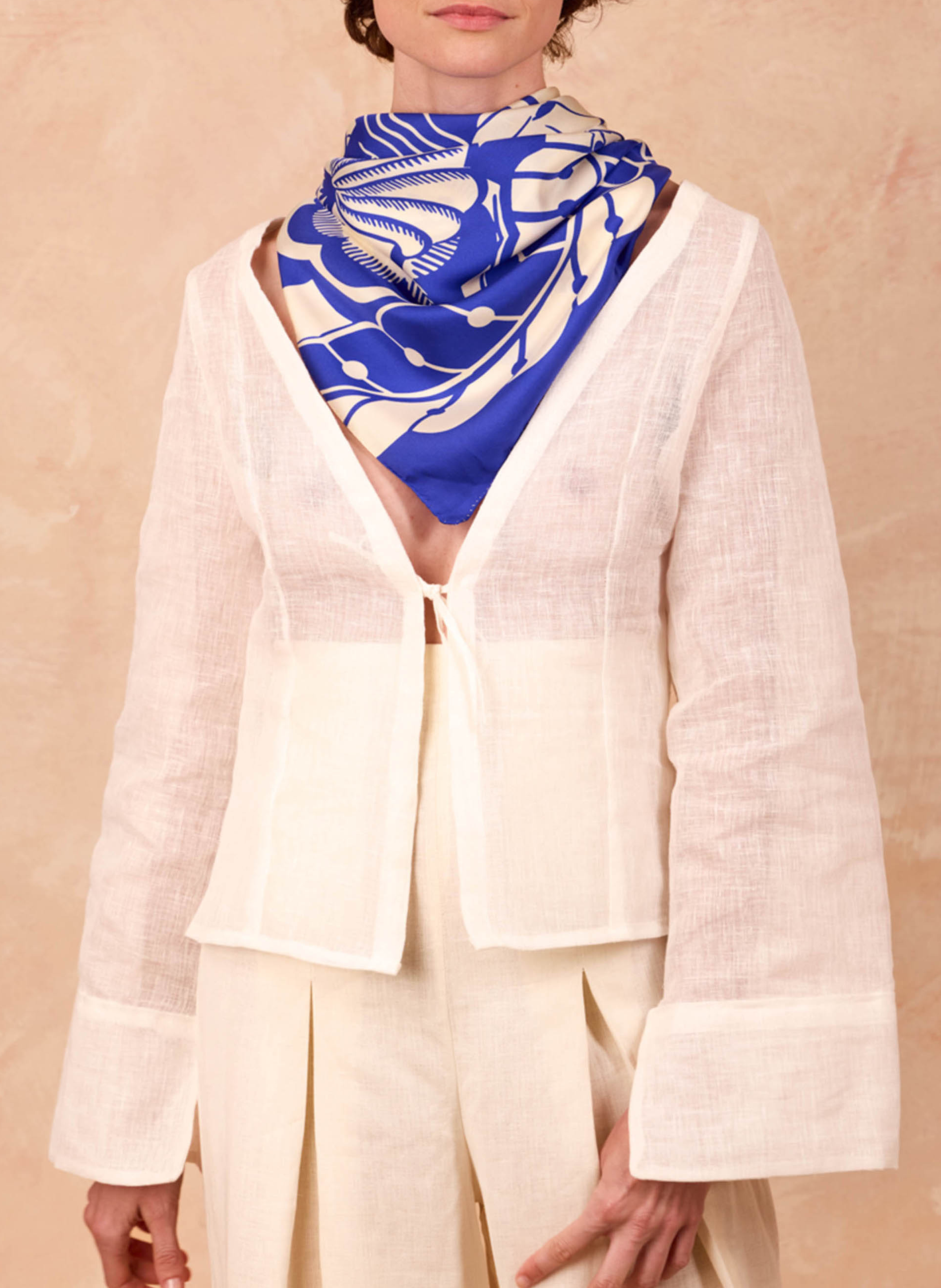 Kassaway - Seidenfoulard PETITJEAN PARIS Blau