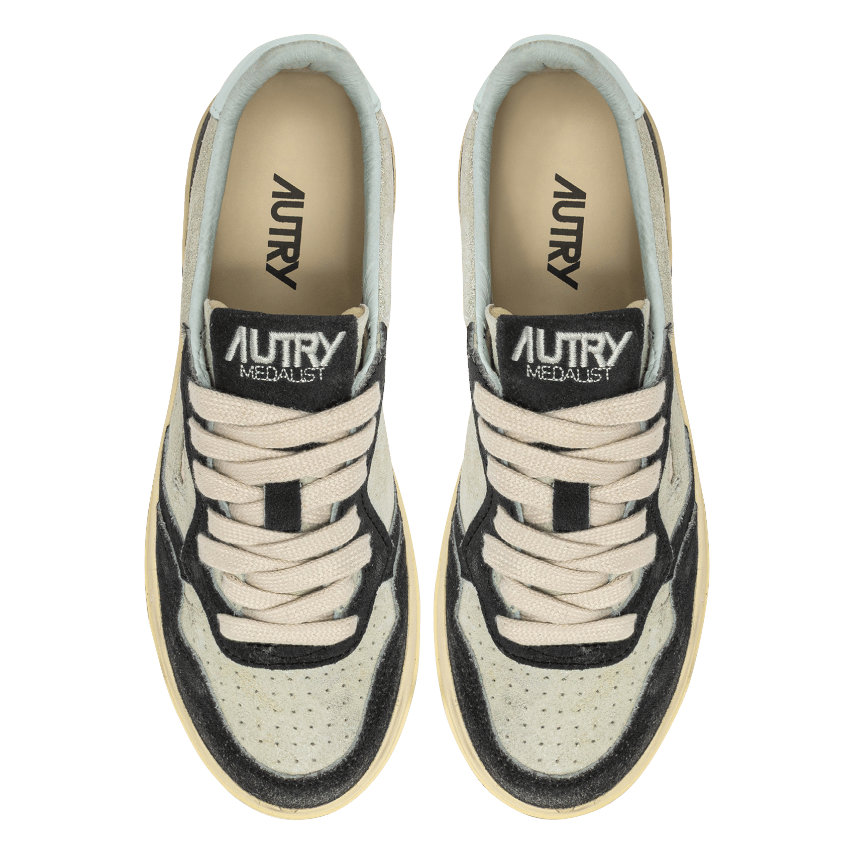 Niedrige Sneaker aus Leder-Mix AUTRY Silber