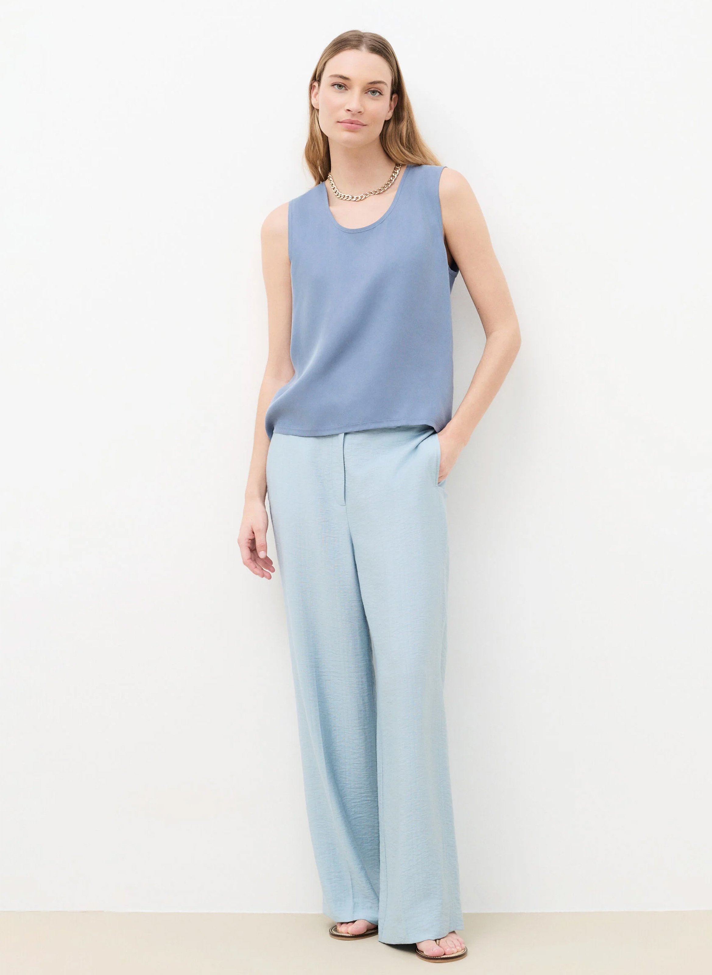Top col rond CAROLL Bleu