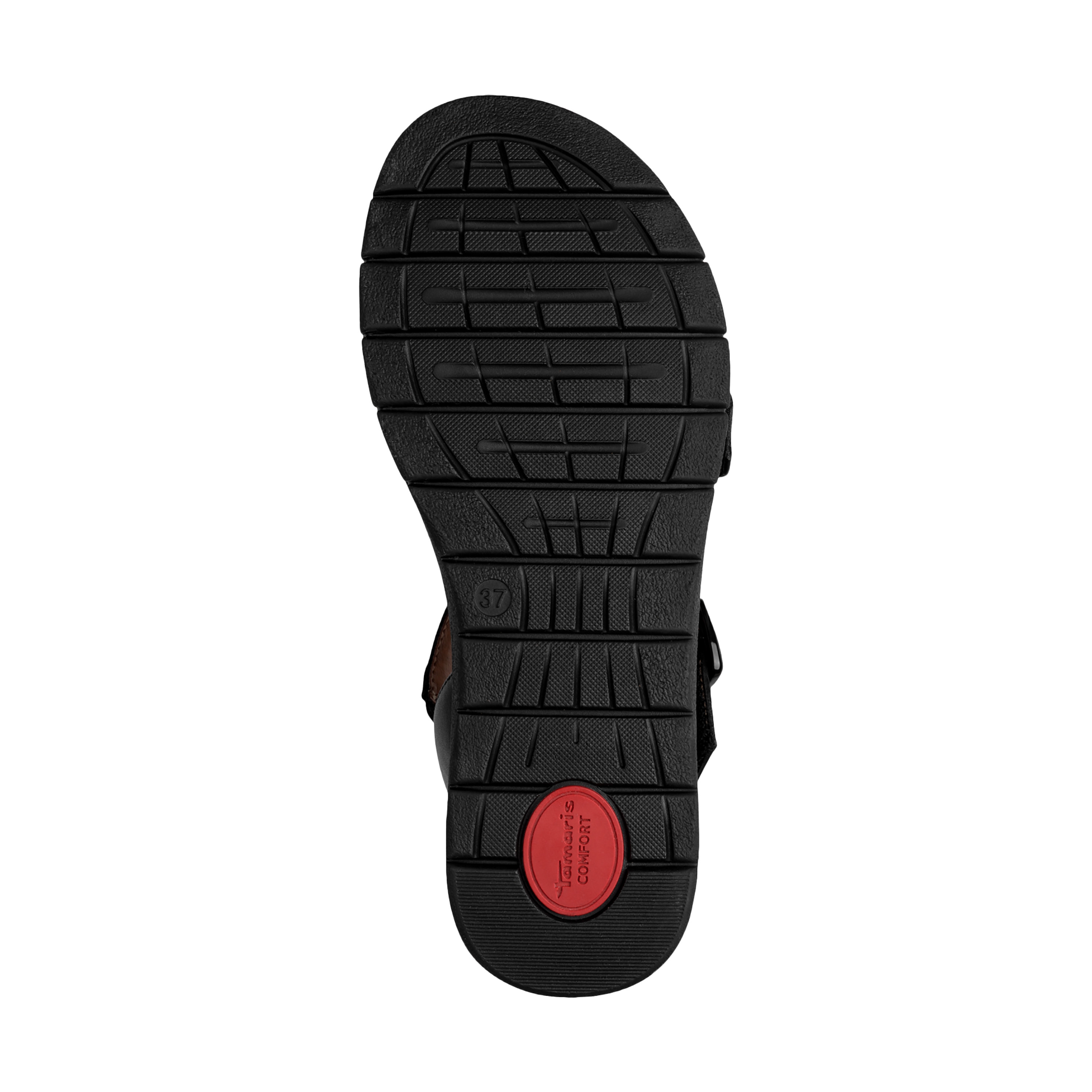 Comfort leather wedge sandals TAMARIS Black