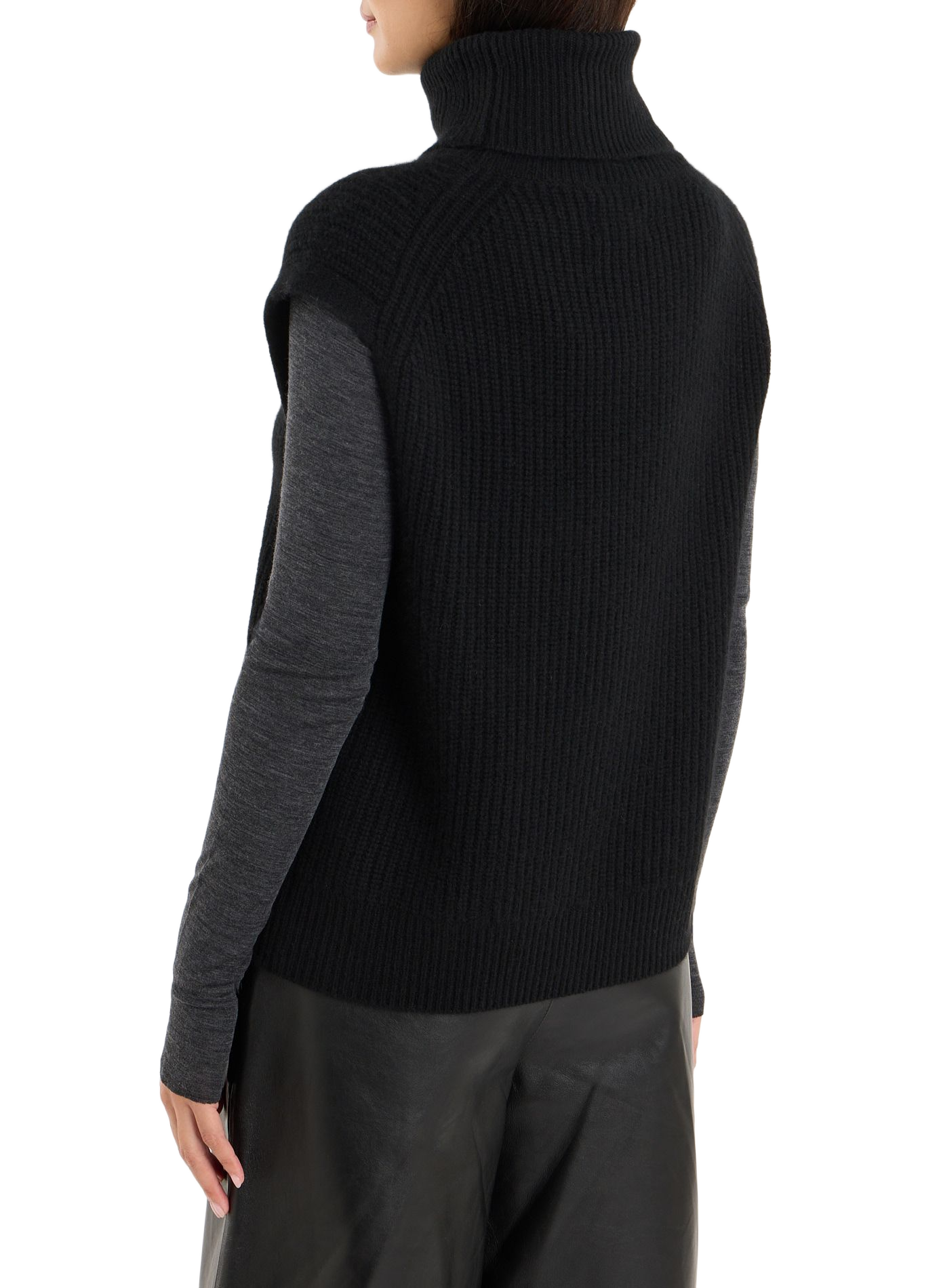 Sleeveless turtleneck cashmere sweater wail SAISON 1865 Black