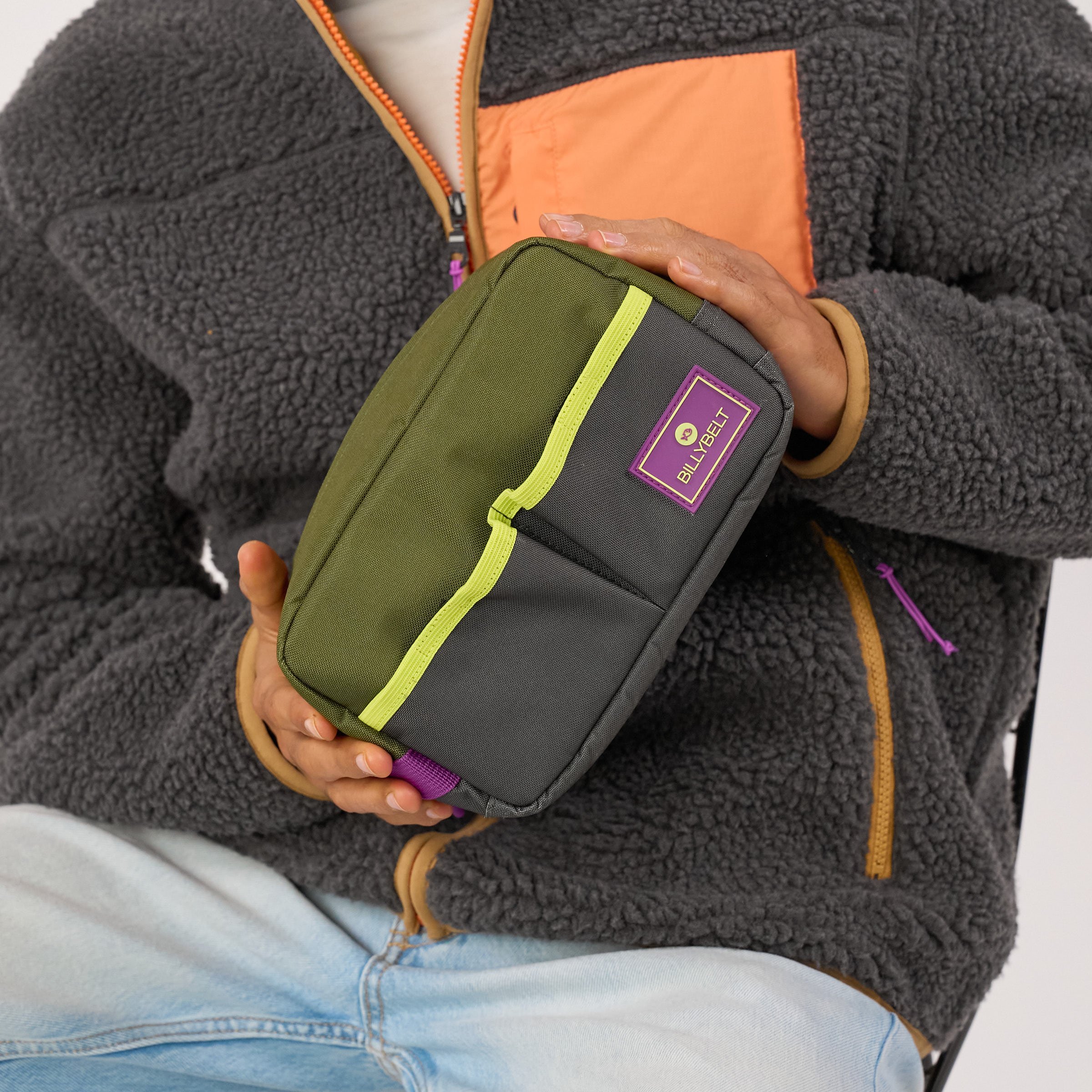 Recycled polyester toiletry bag BILLYBELT Khaki