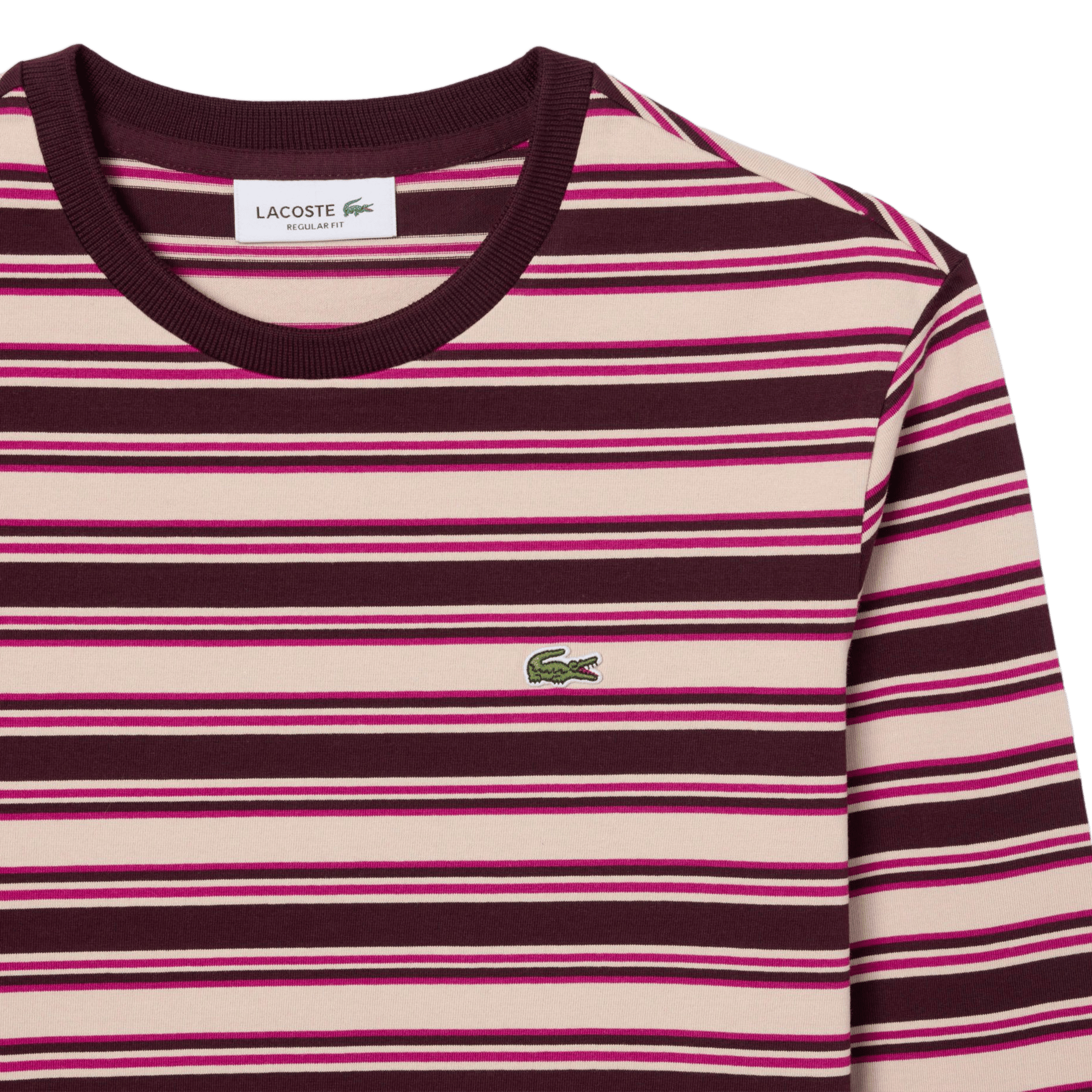 Gerader Rundhalsstreifen-T-Shirt aus Baumwolle LACOSTE Mehrfarbig