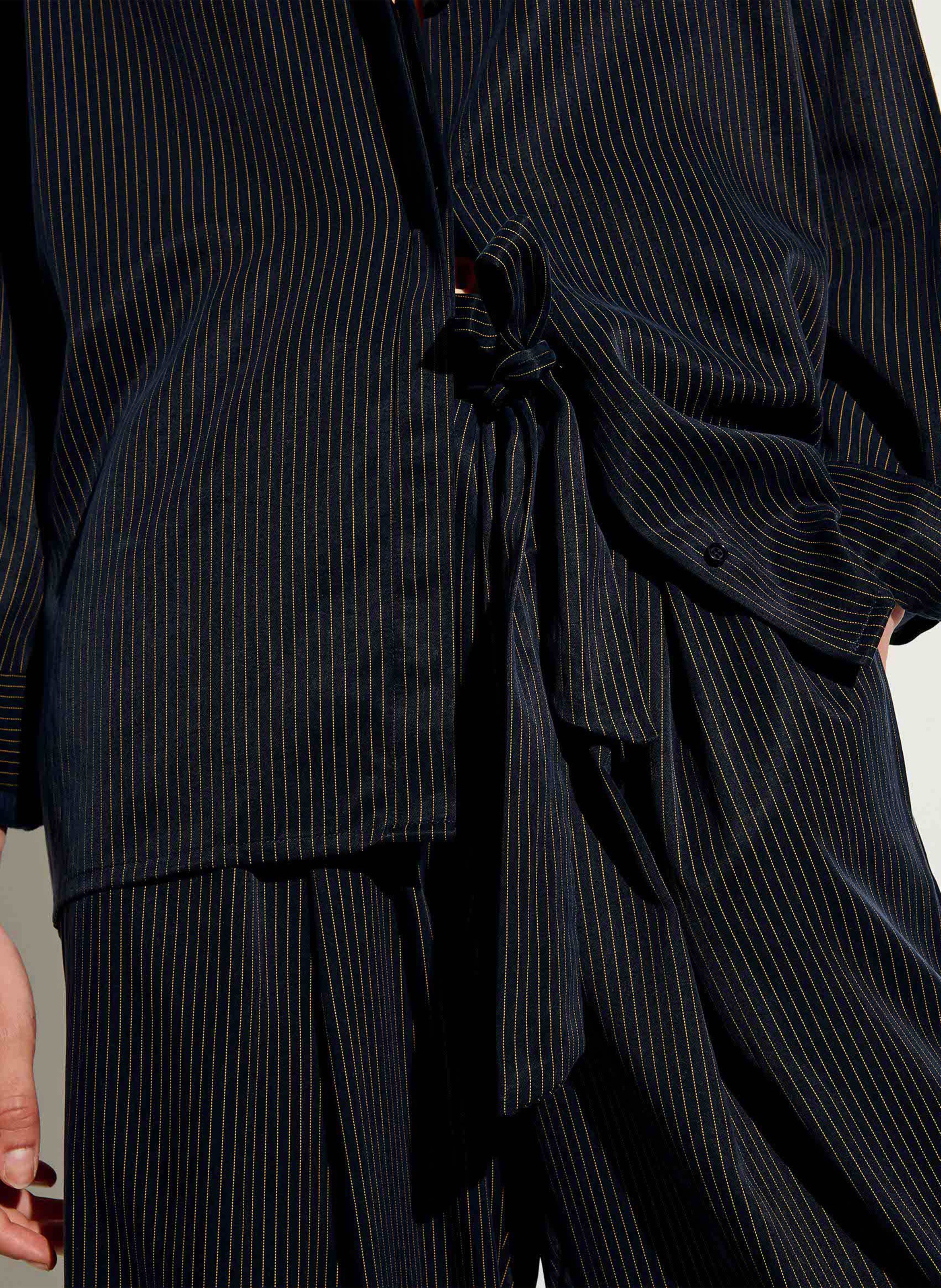 Oversized button-up shirt with stripes SESSUN Blue