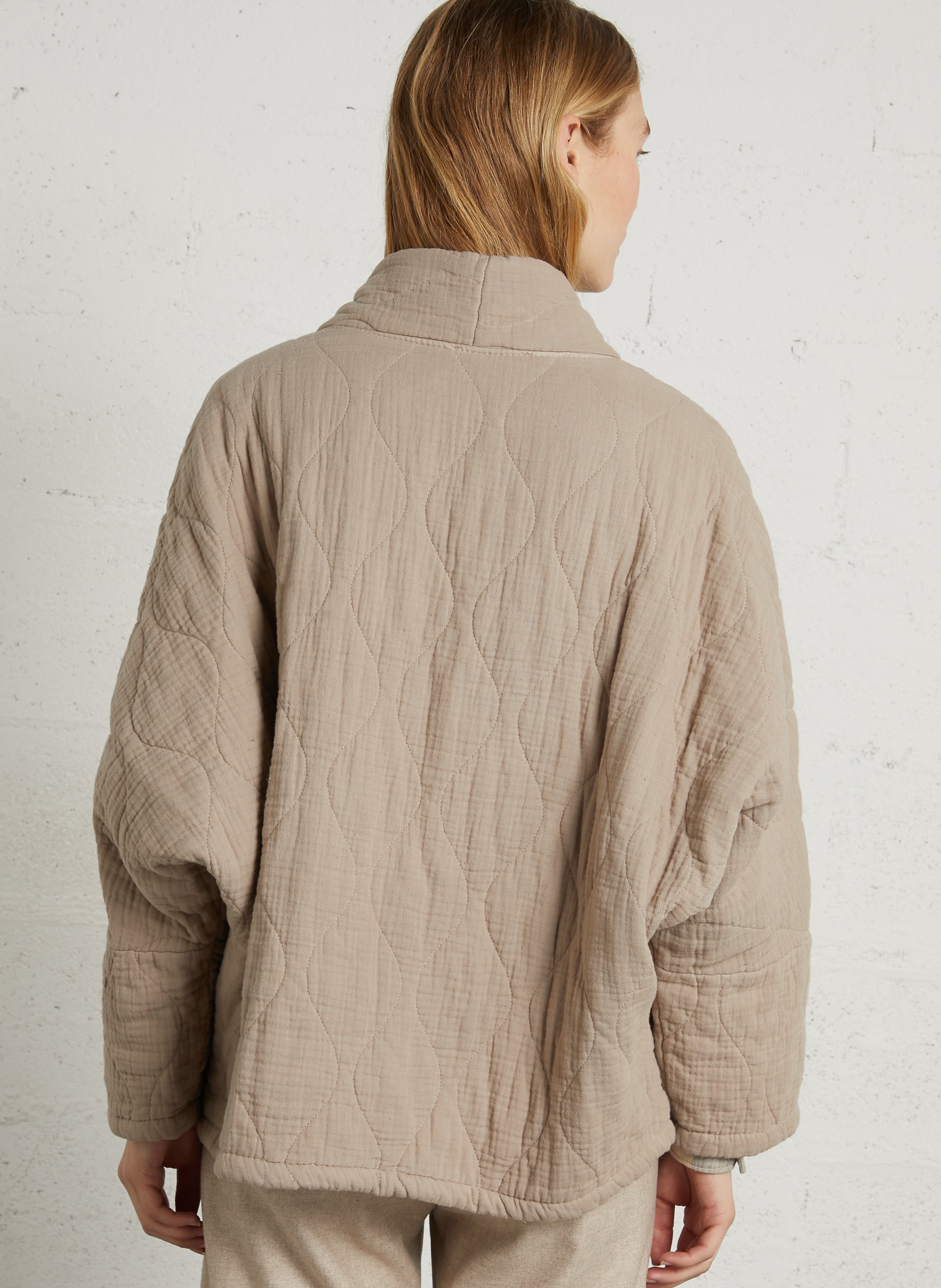 Veste oversize matelassée en coton AOKYANOS Beige