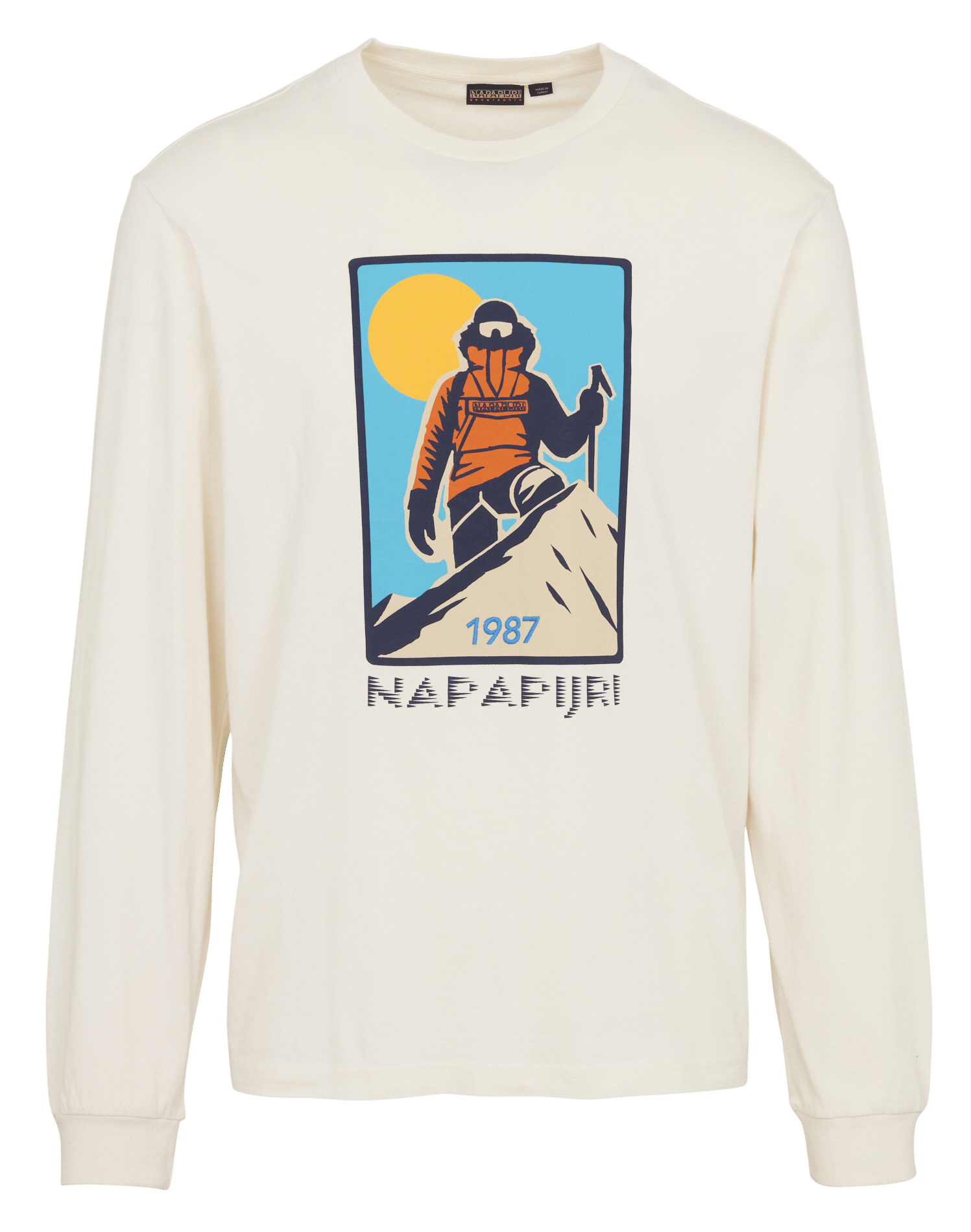 Lange mouwen T-shirt met print van katoen NAPAPIJRI Wit