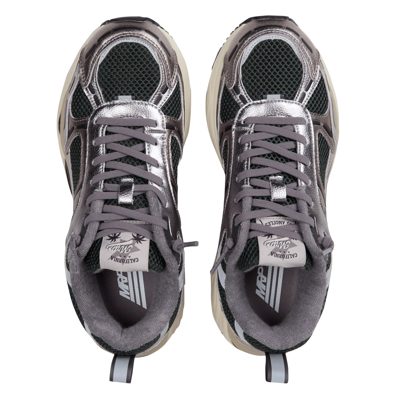Lage, leren sneakers MRP Zilver