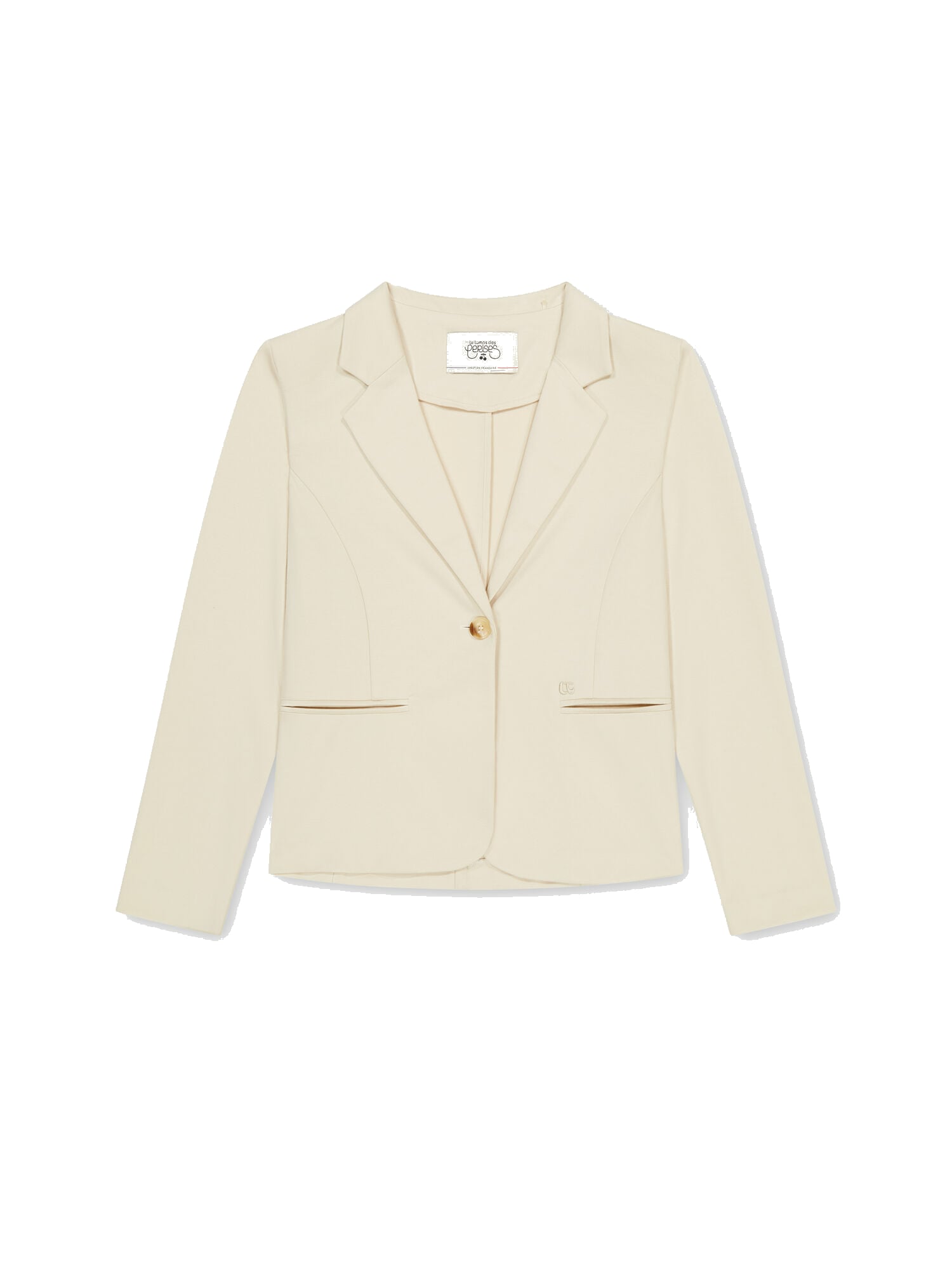 Buttoned suit collar jacket LE TEMPS DES CERISES Beige