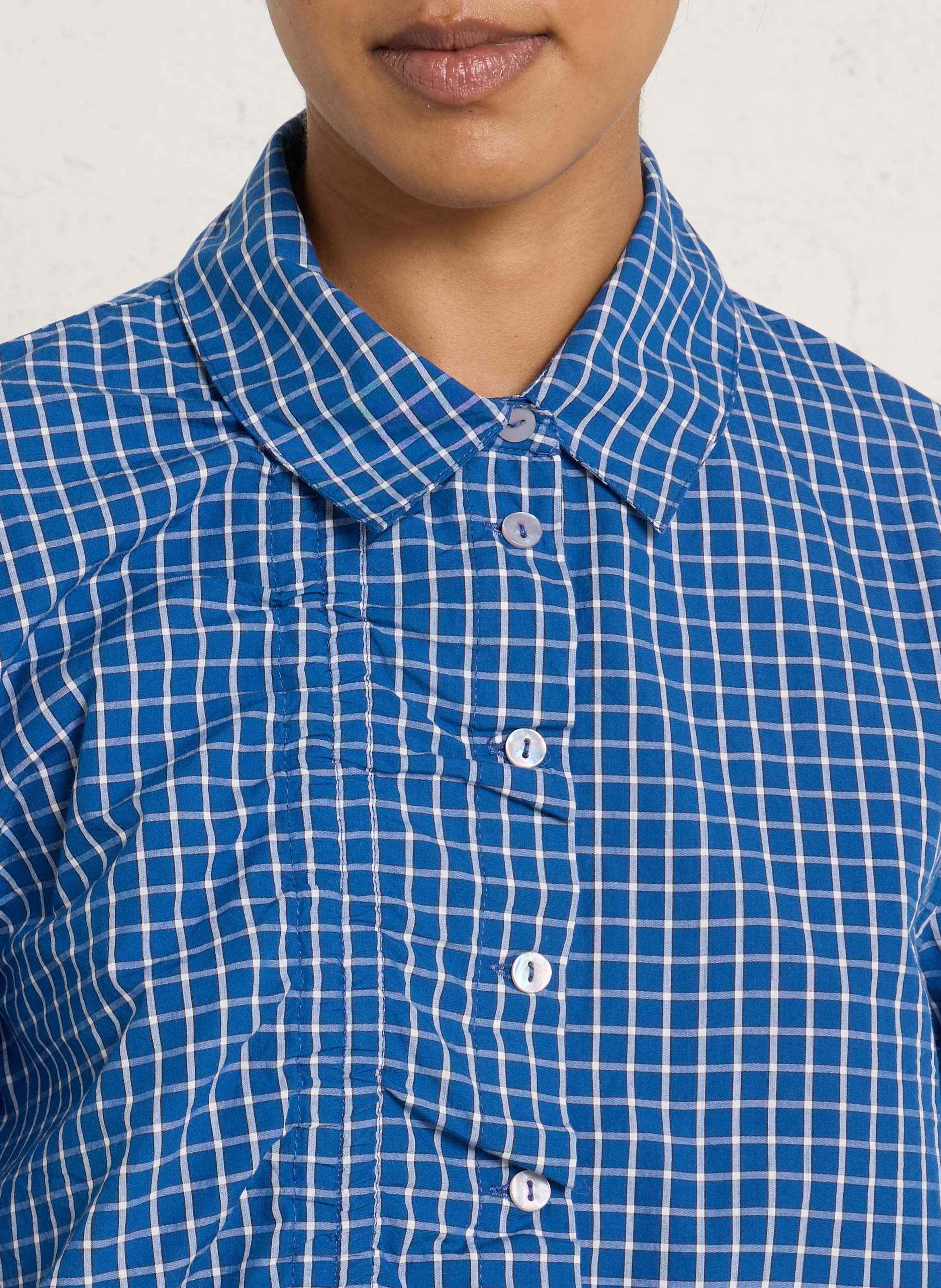 Cotton shirt with classic collar DAMSON MADDER Blue