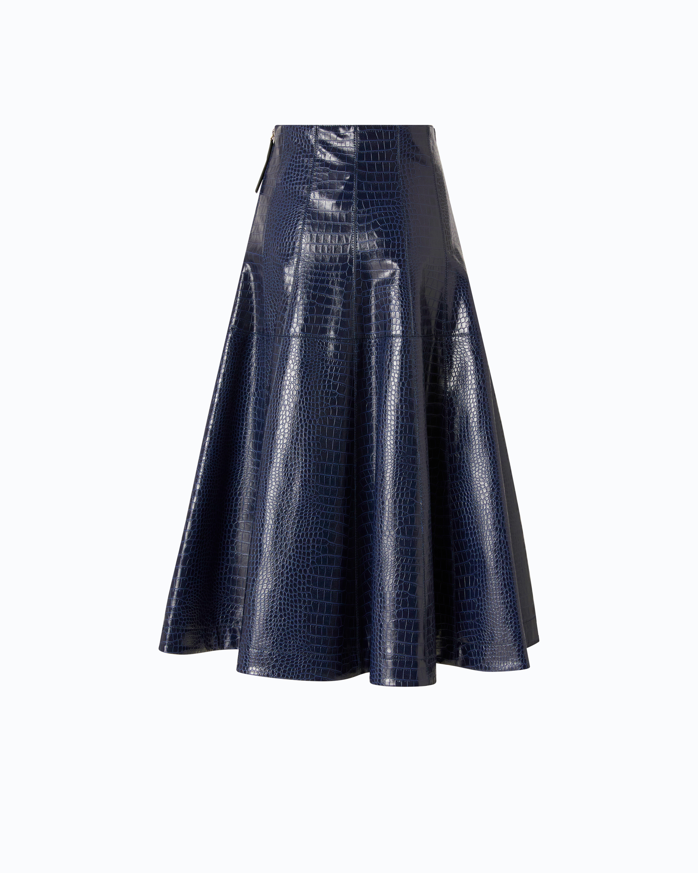 Jupe midi embossée crocodile PINKO Bleu