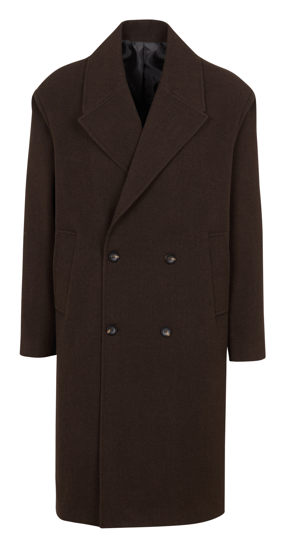 Long double-breasted coat with tailored collar IMPERIAL Brown