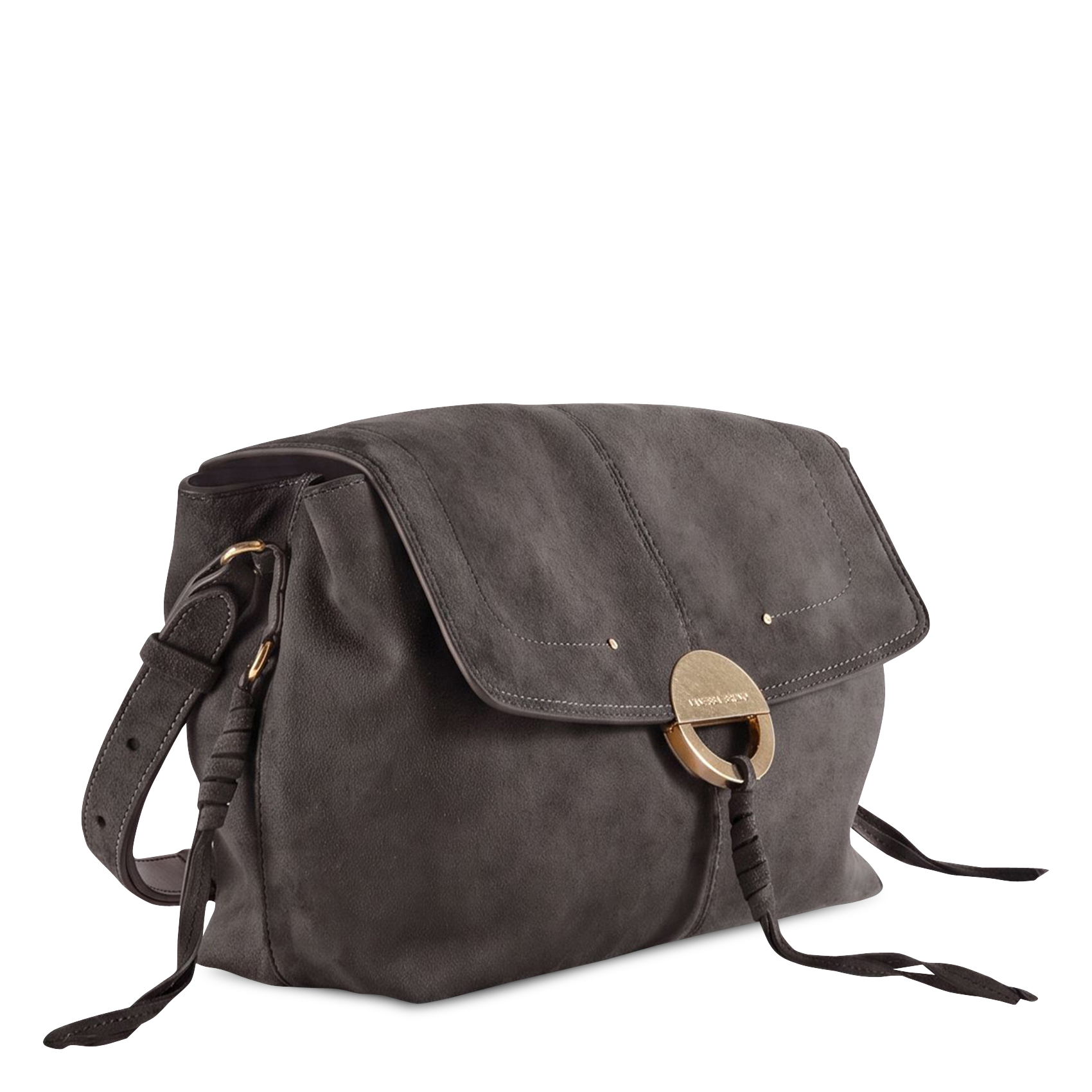 Suede shoulder bag VANESSA BRUNO White