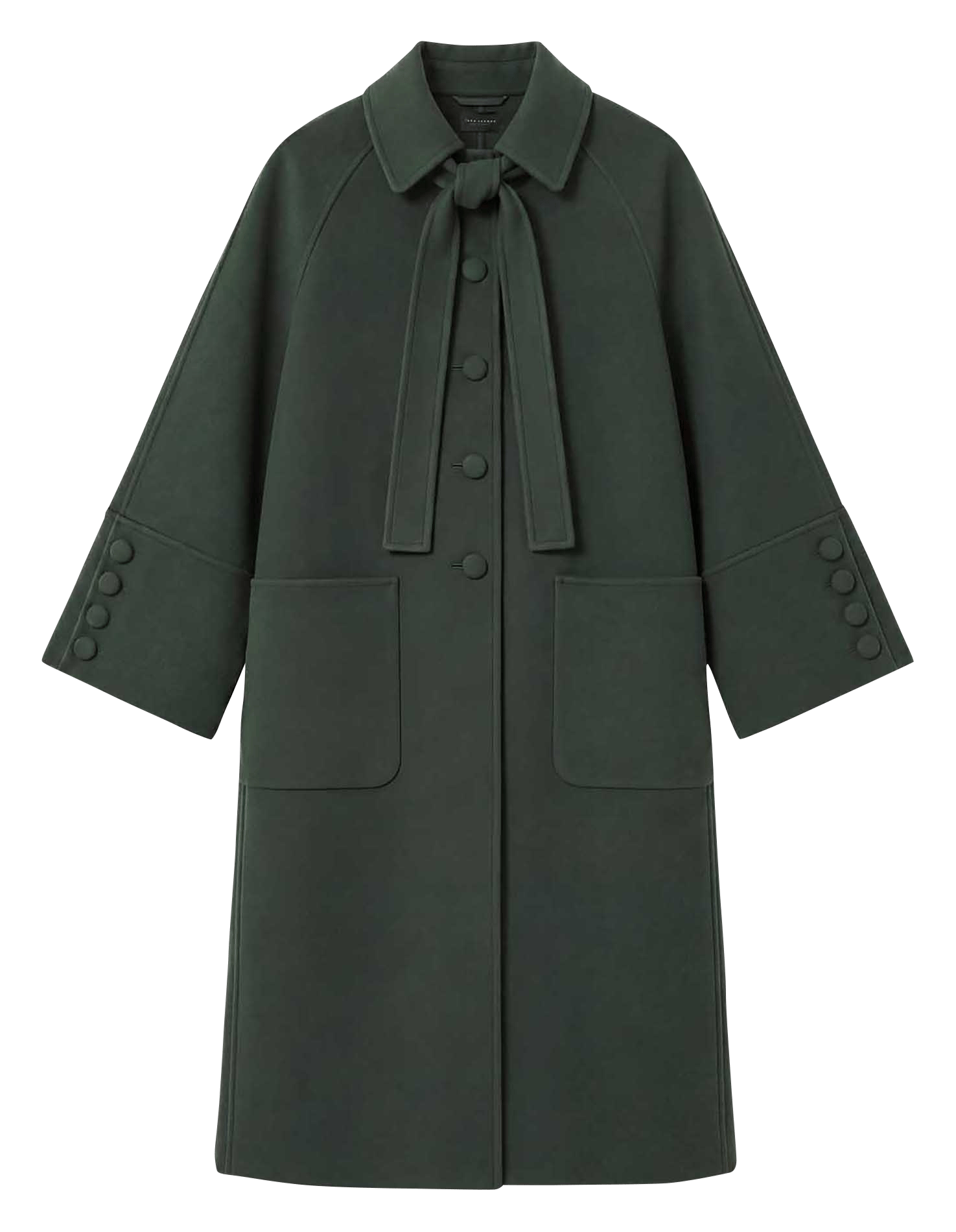 Manteau long ample uni en laine mélangée TARA JARMON Vert