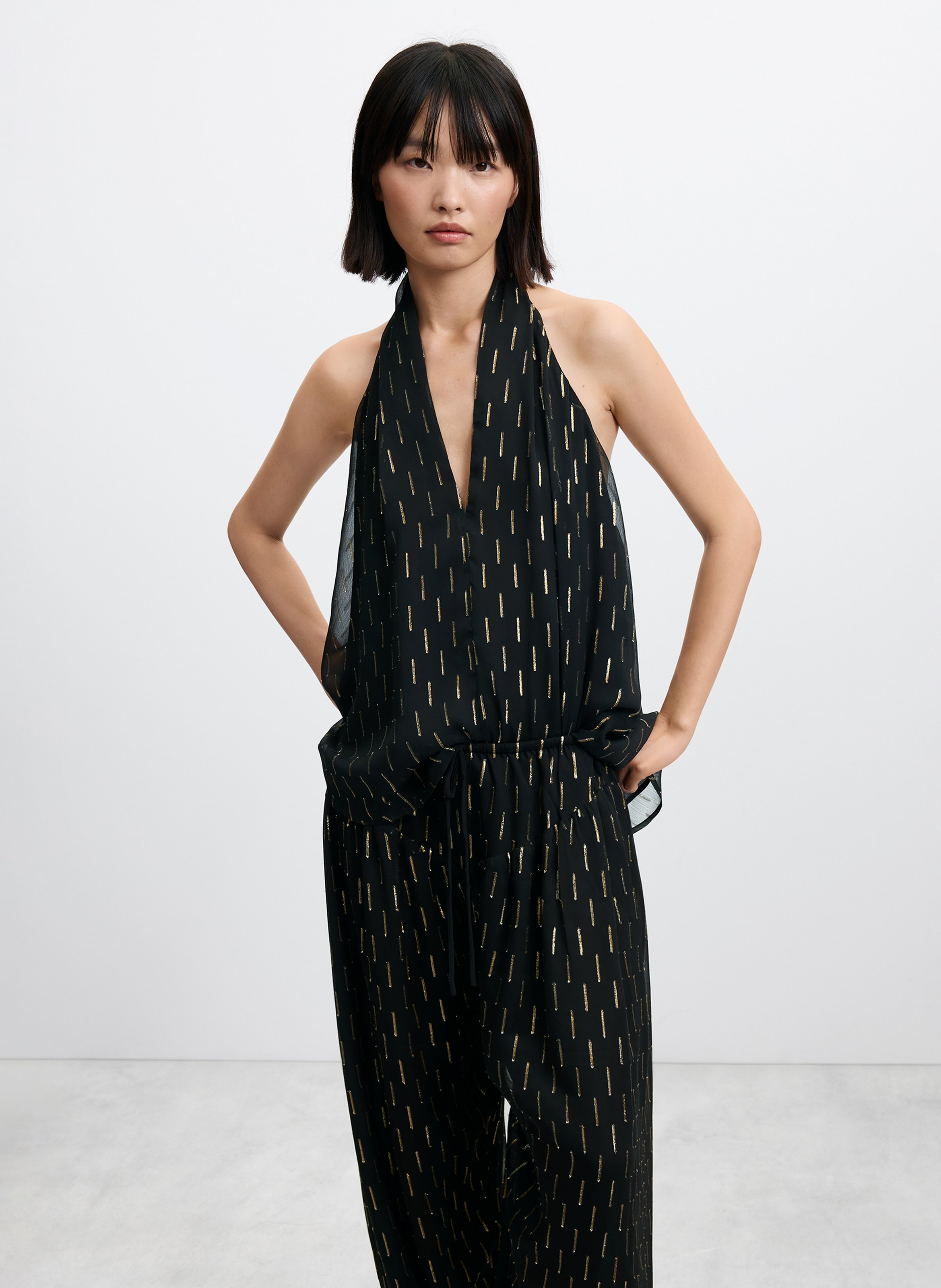 Wijde broek met motiefje DESIGUAL Zwart