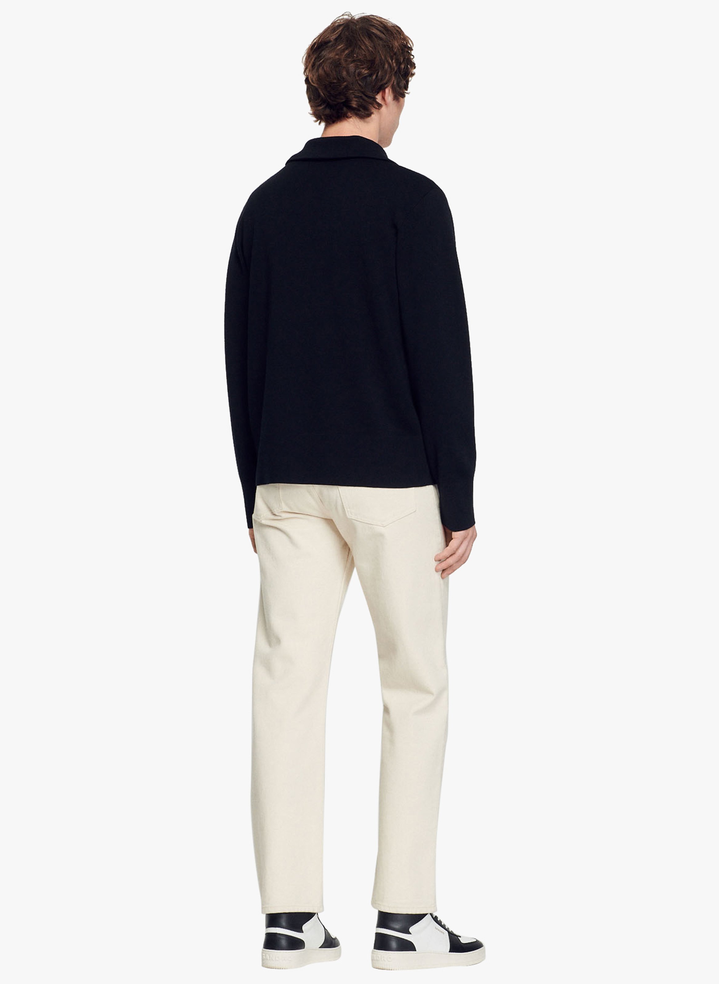 Gilet zippé en laine mélangée SANDRO Noir