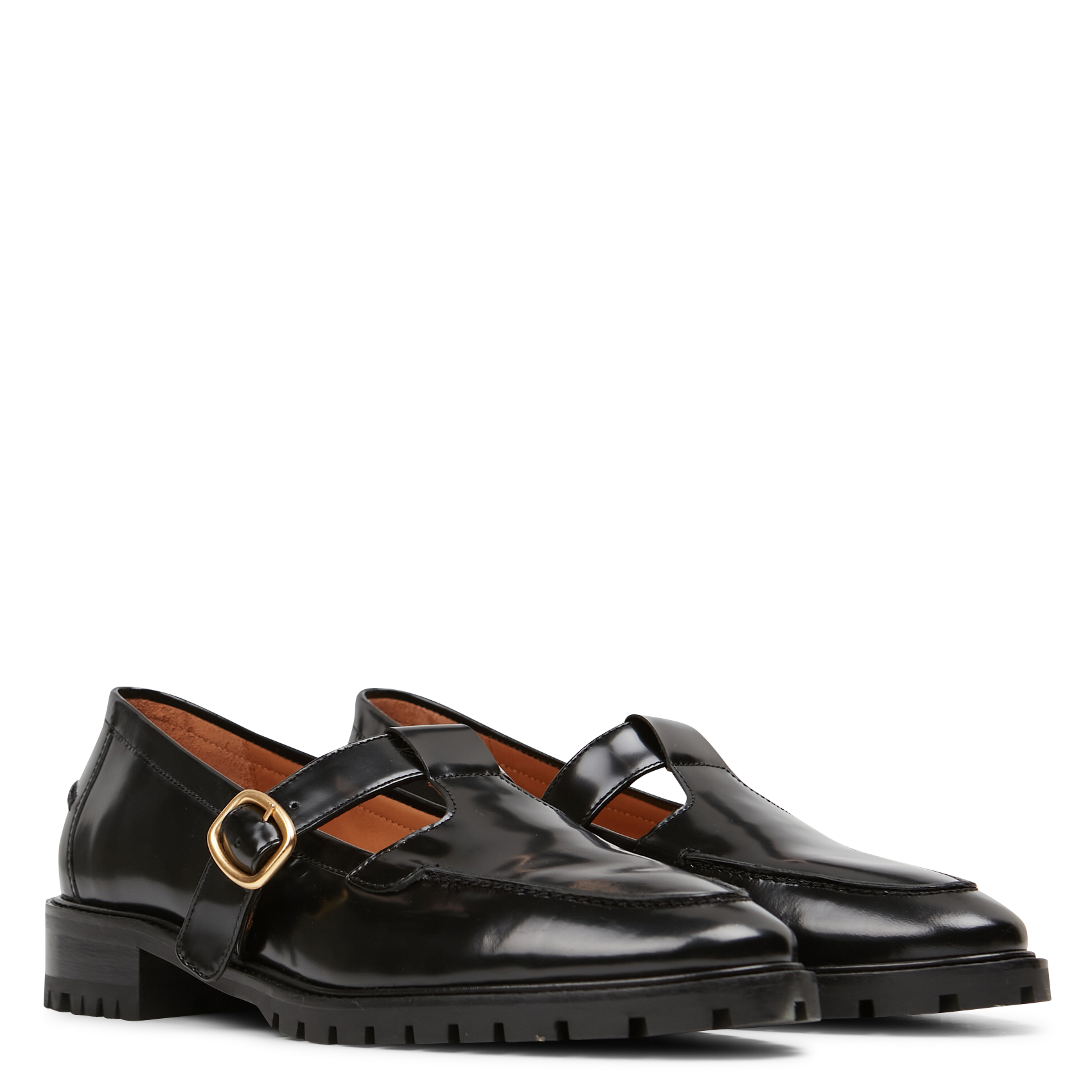 Printed leather Derby shoes RIVECOUR Black