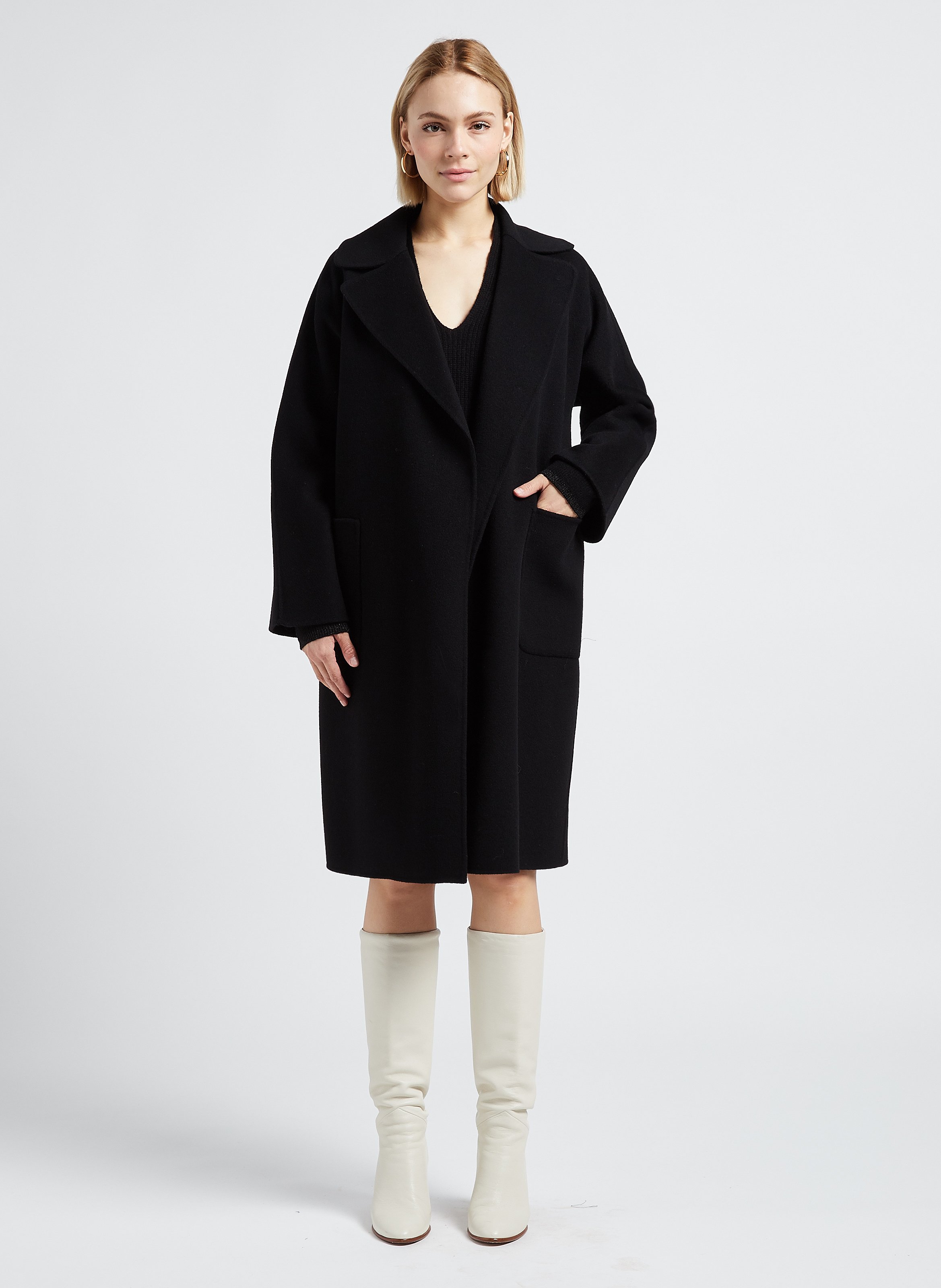 Manteau noir max mara hot sale