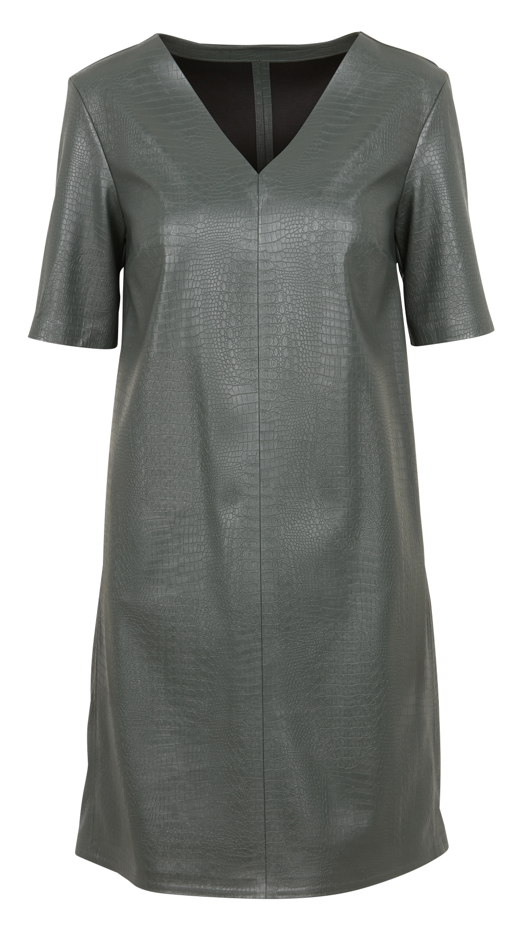Crocodile-effect short straight dress MAX MARA LEISURE Green