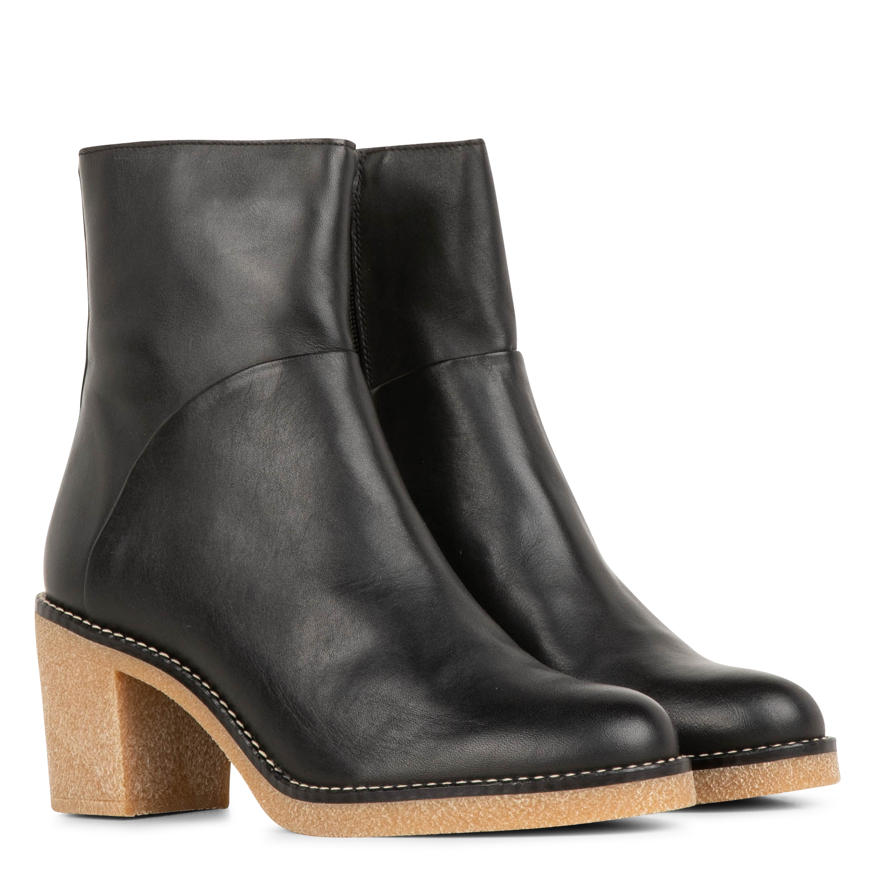 Bianca leather ankle boots LA FEE MARABOUTEE Black