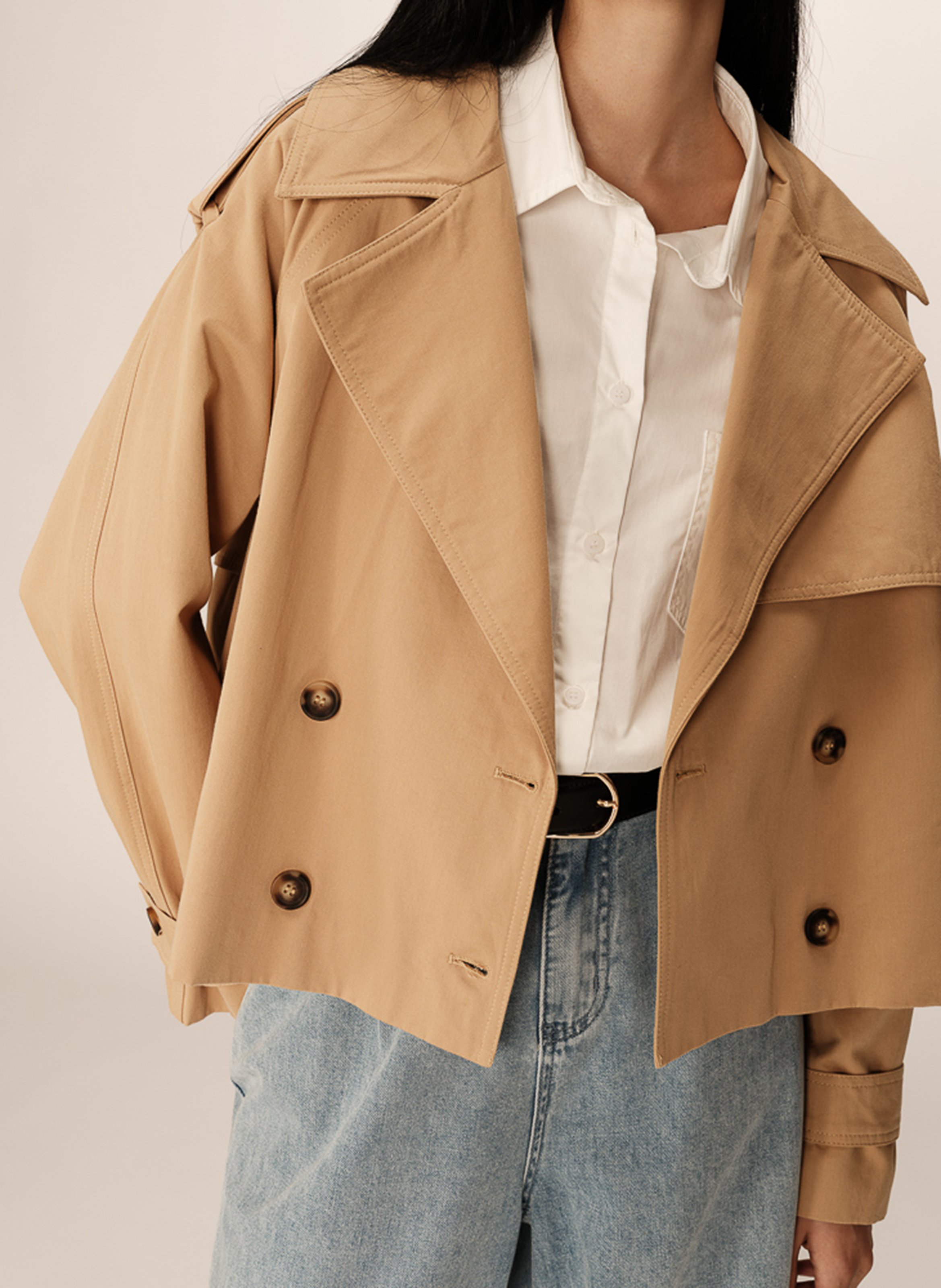 Trench oversize en coton GRACE ET MILA Marron