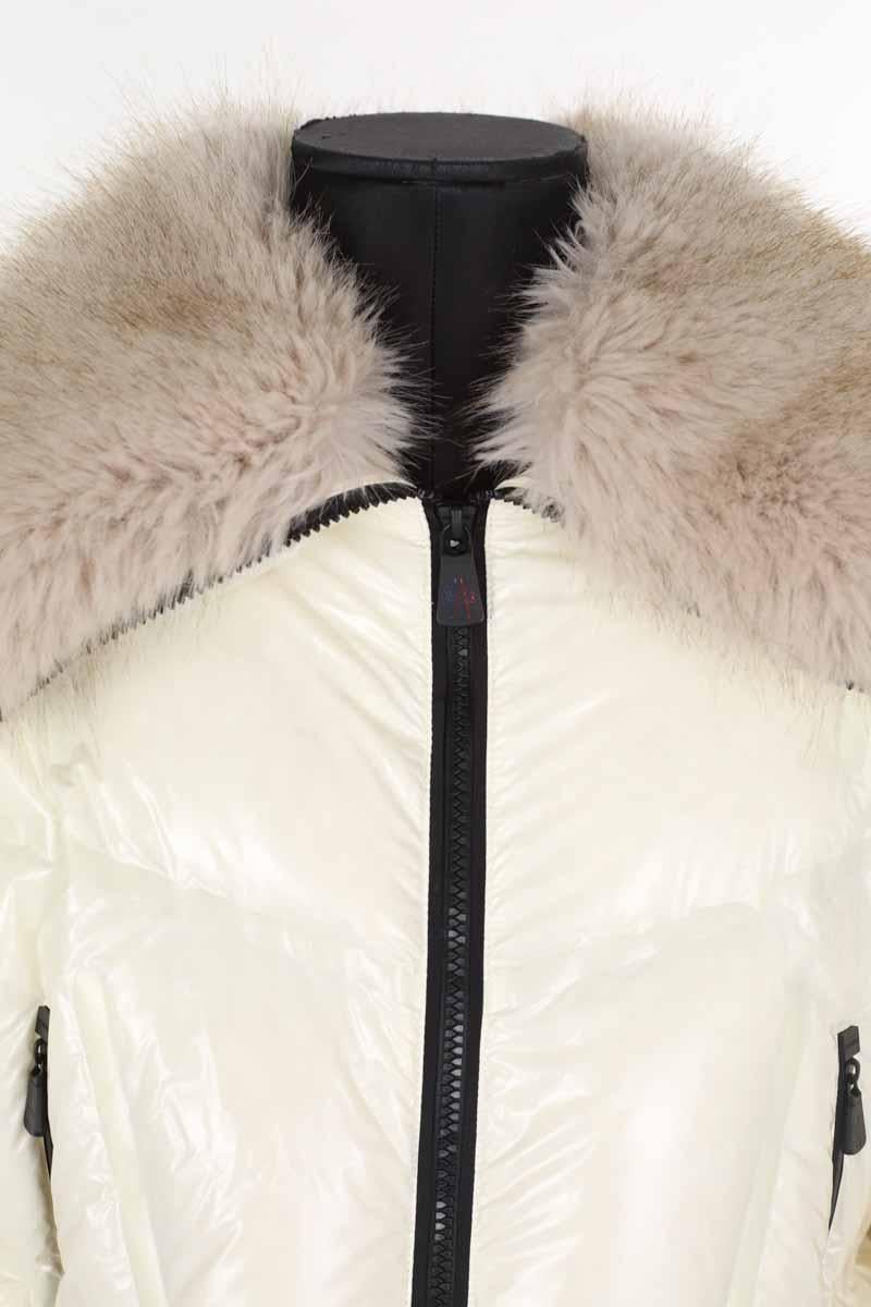 Lightweight quilted padded jacket with high neck MONCLER - Seconde Main White