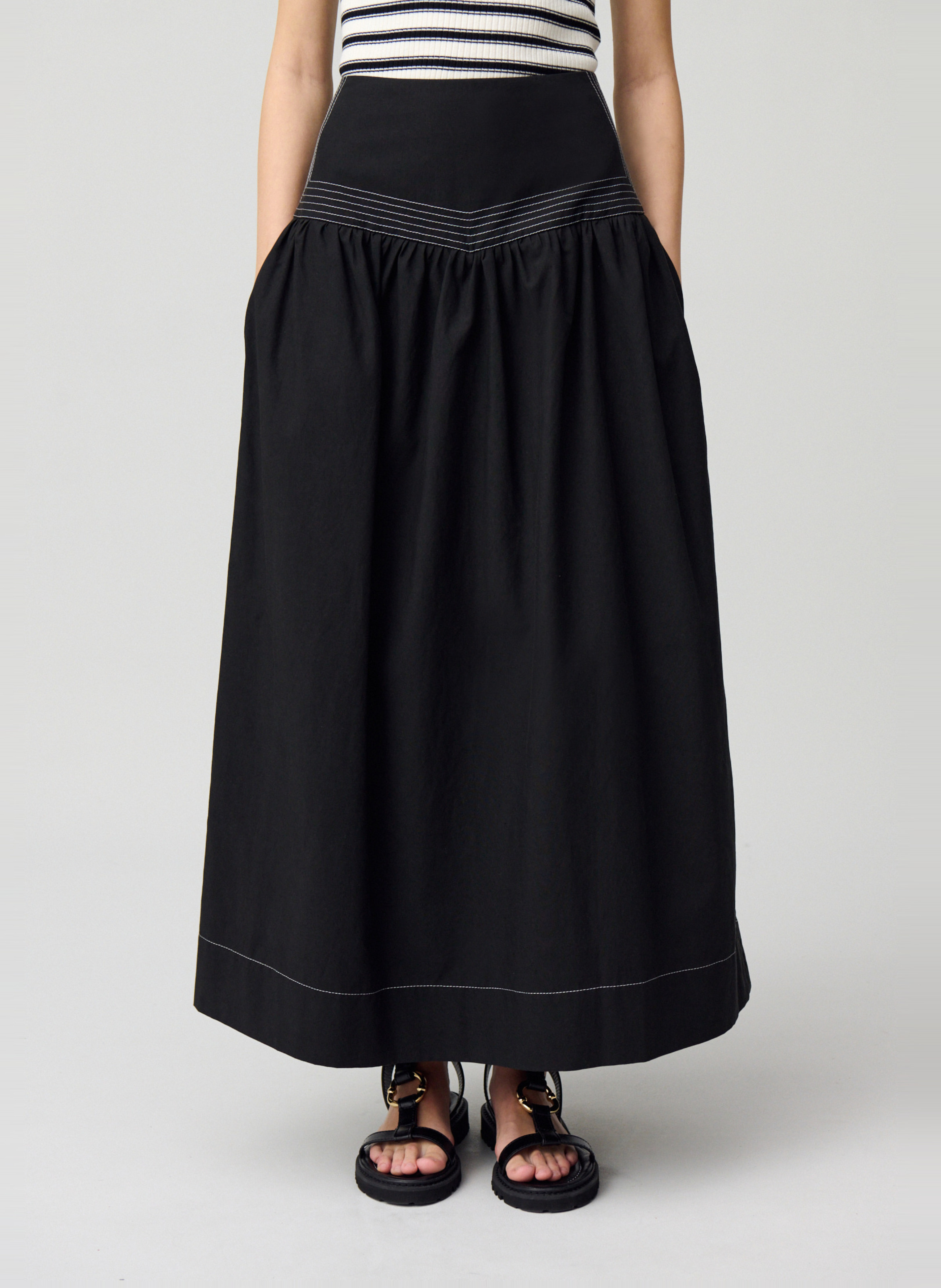スカート PINKO Woman Skirt Black 101865A118 Z99 Elegant long skirt Noir Pinko - Women 104686_A2CO_Z99_44
