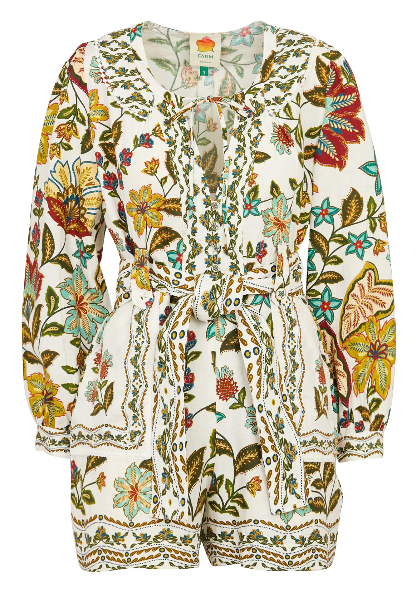 Combi short col tunisien à imprimé végétal FARM RIO Multicolore