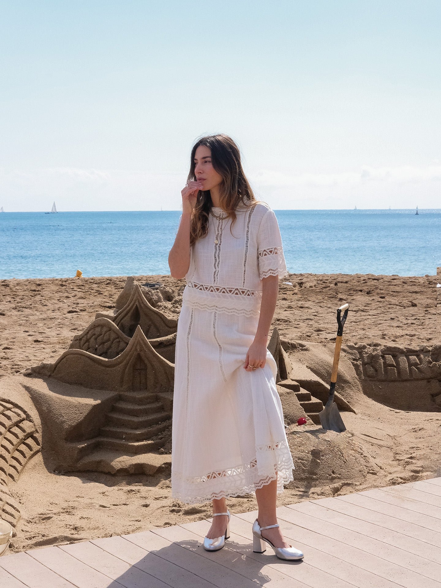 Heeled metallic leather Mary Janes EMZI PARIS Silver