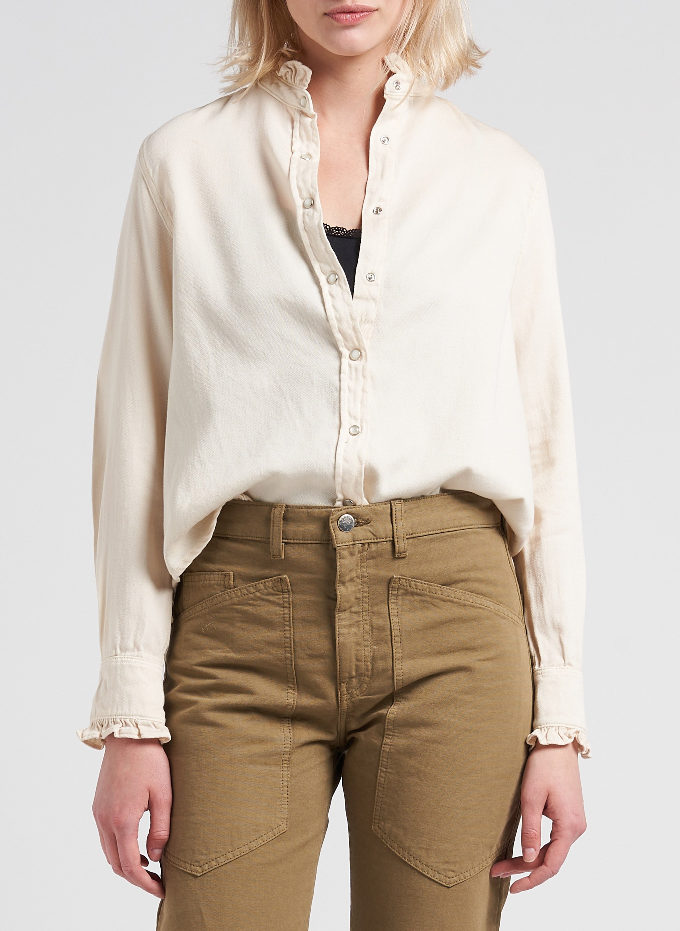 Cotton shirt with Victorian collar ACQUAVERDE