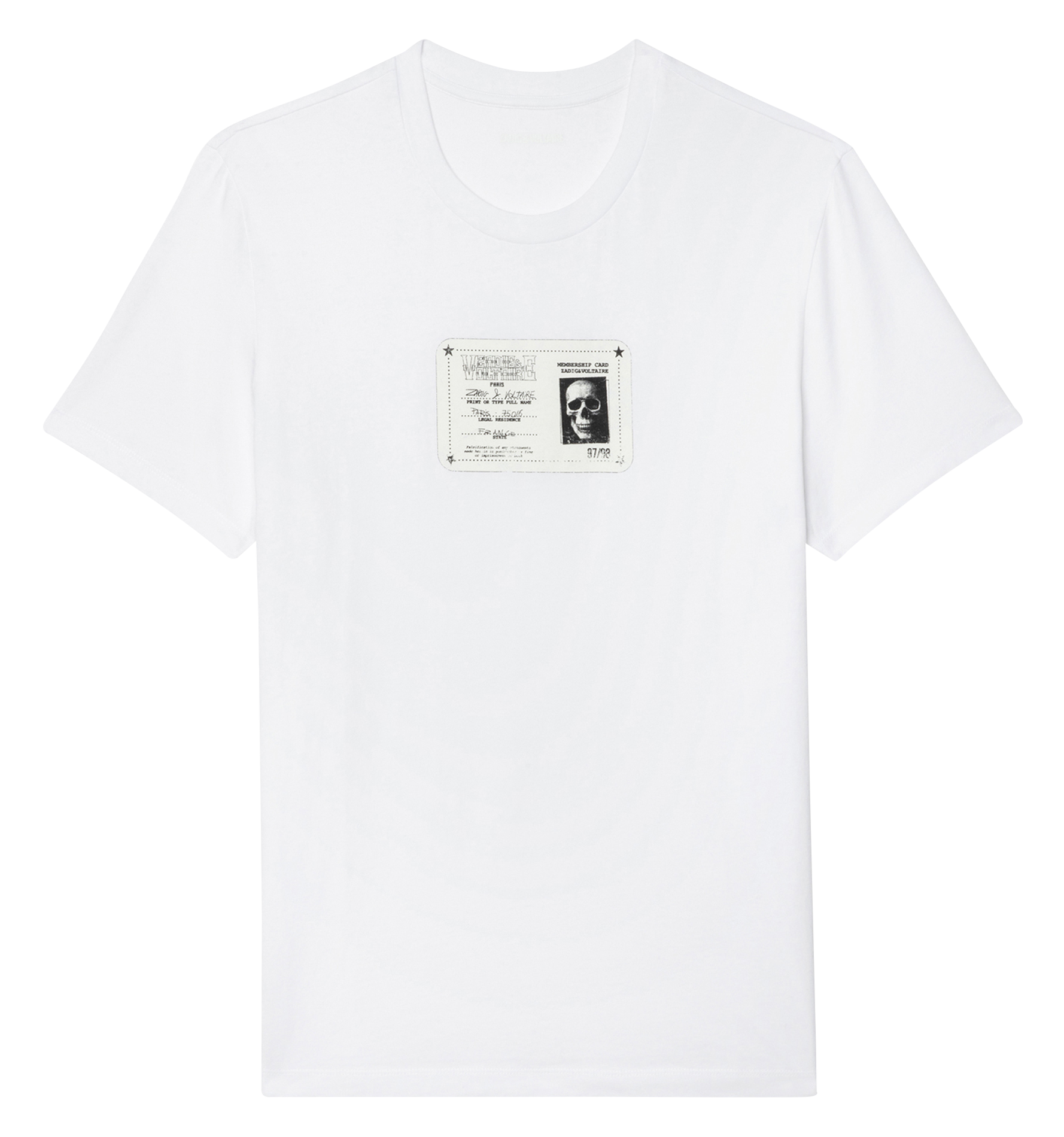 Tee-shirt col rond imprimé en coton ZADIG&amp;VOLTAIRE Blanc