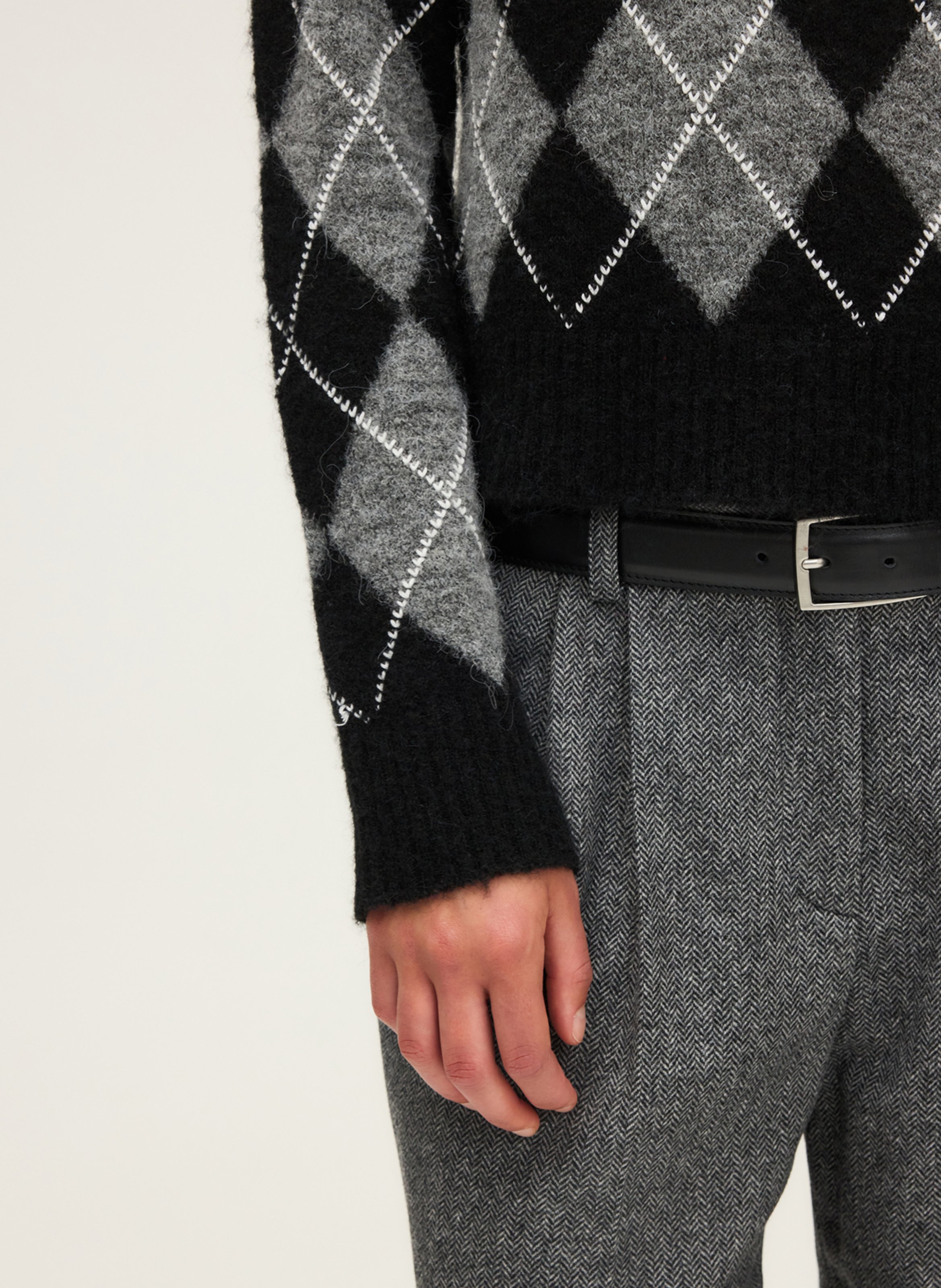 Chat jacquard sweater PABLO Black