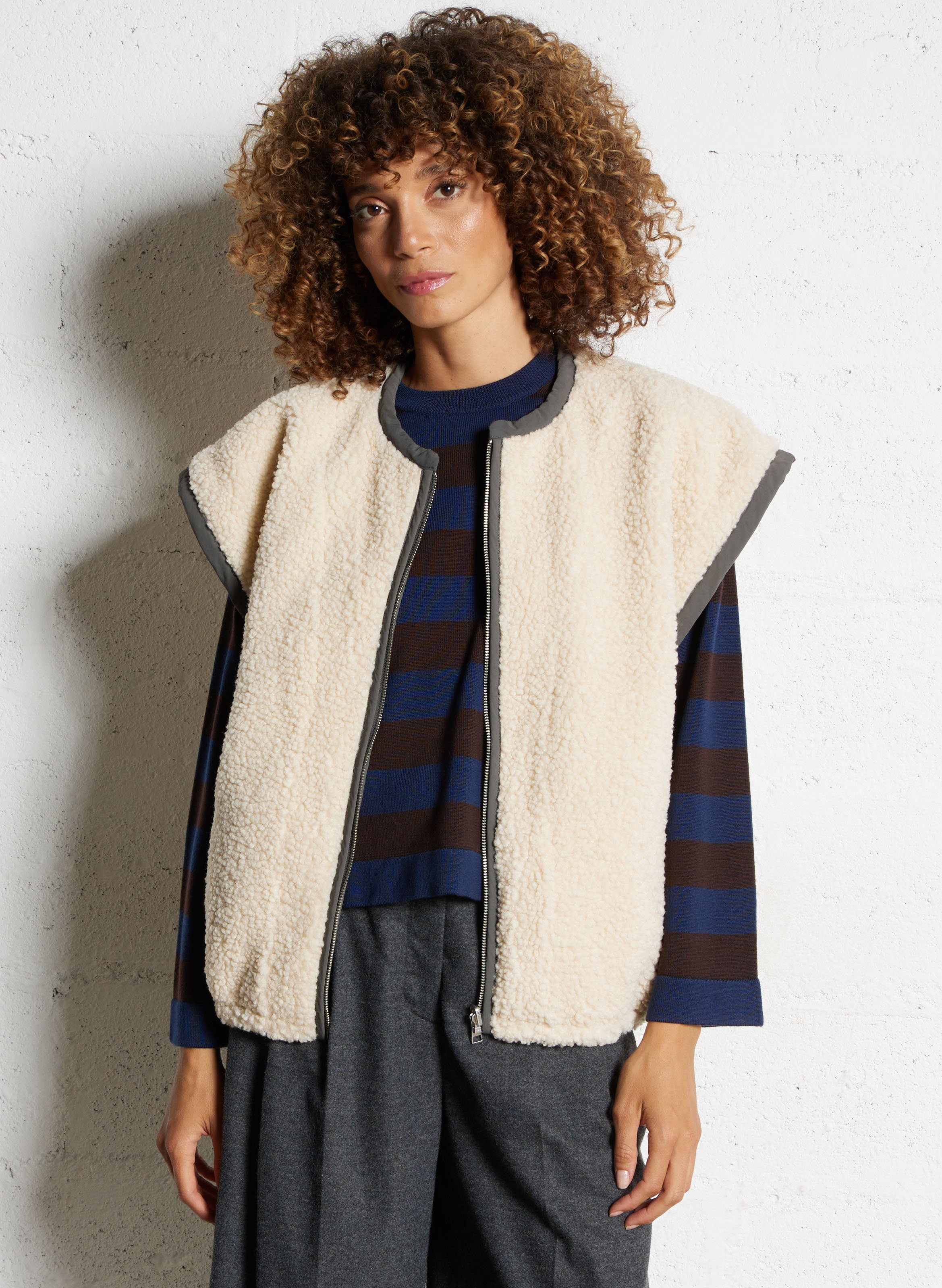 Gewatteerde jas met ronde hals BELLEROSE Beige