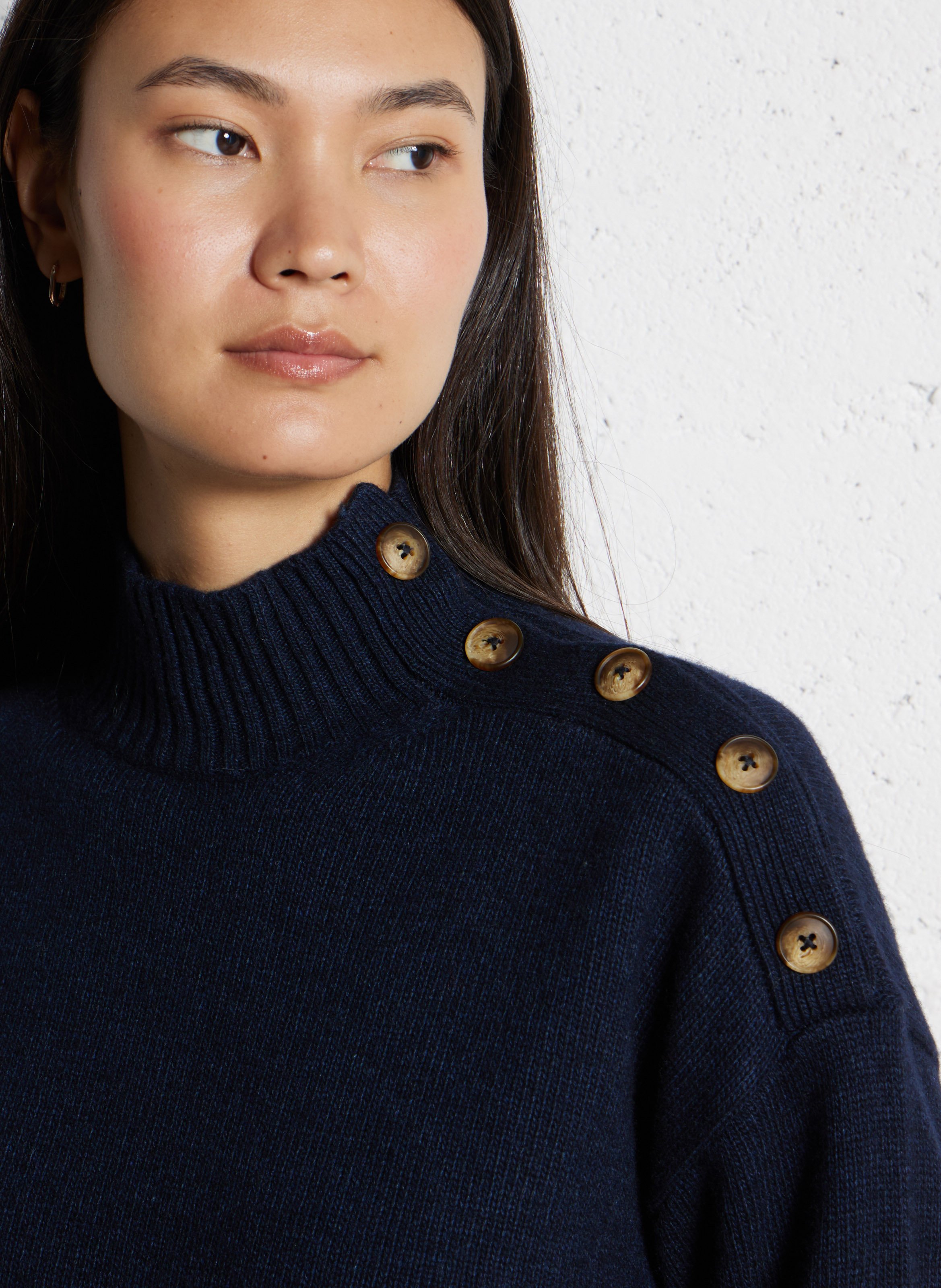 Pull oversize col montant HARTFORD Bleu