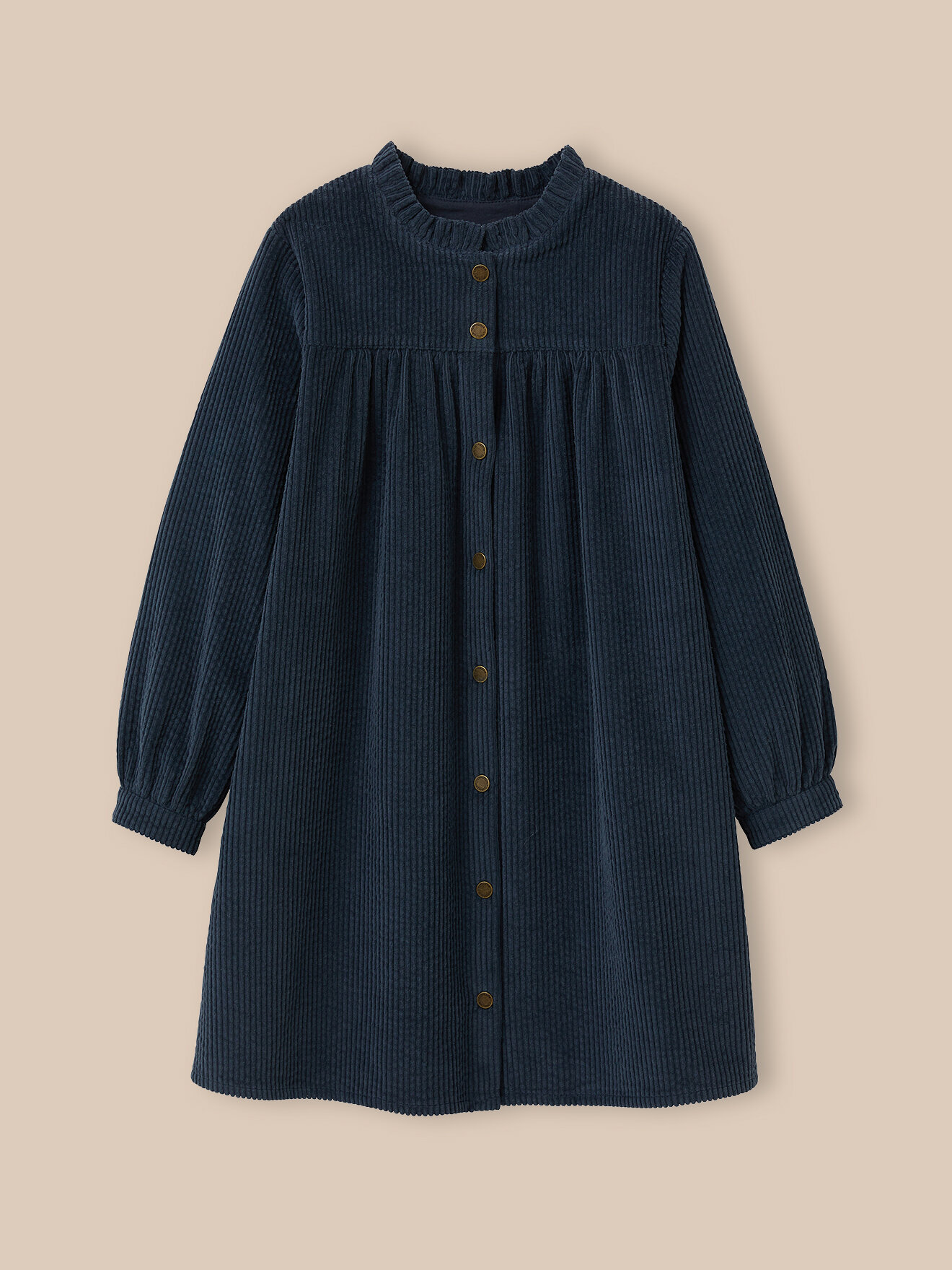 Embossed Velvet Shirt Dress CYRILLUS Blue