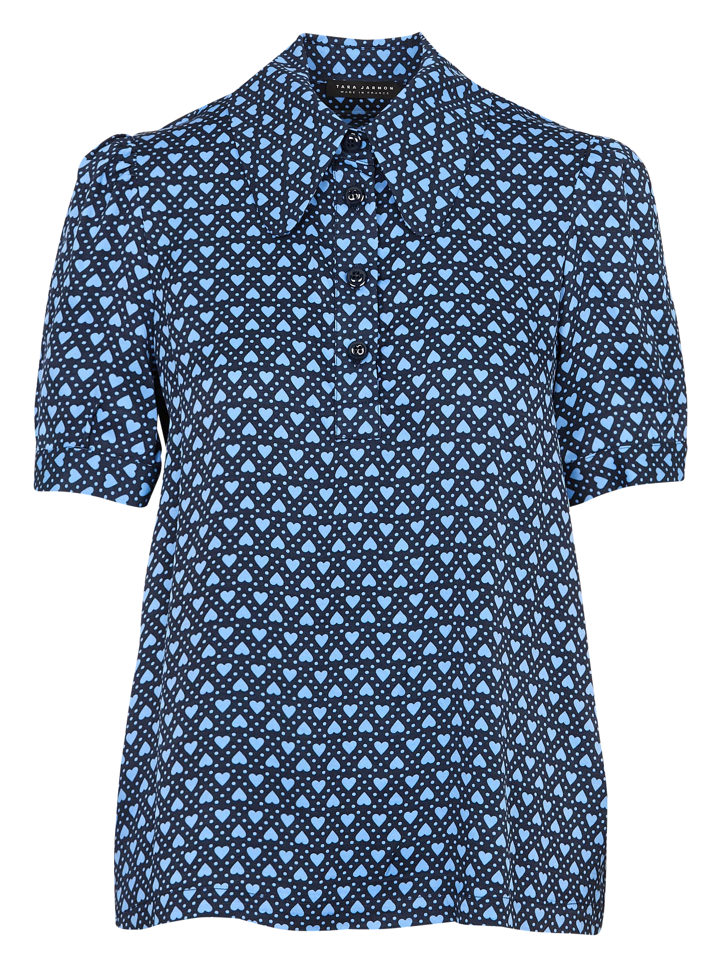 Polo a maniche corte con motivi a cuori TARA JARMON Blu