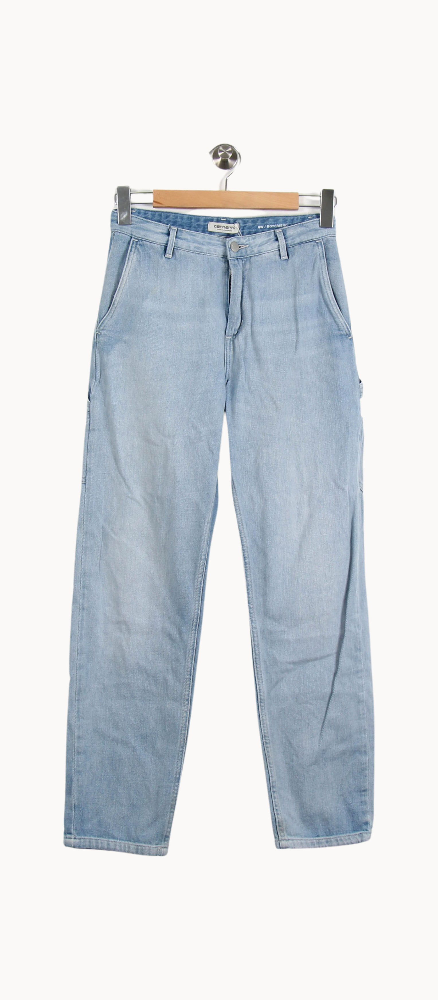 Cropped slim jeans with studs CARHARTT - SECONDE MAIN Blue