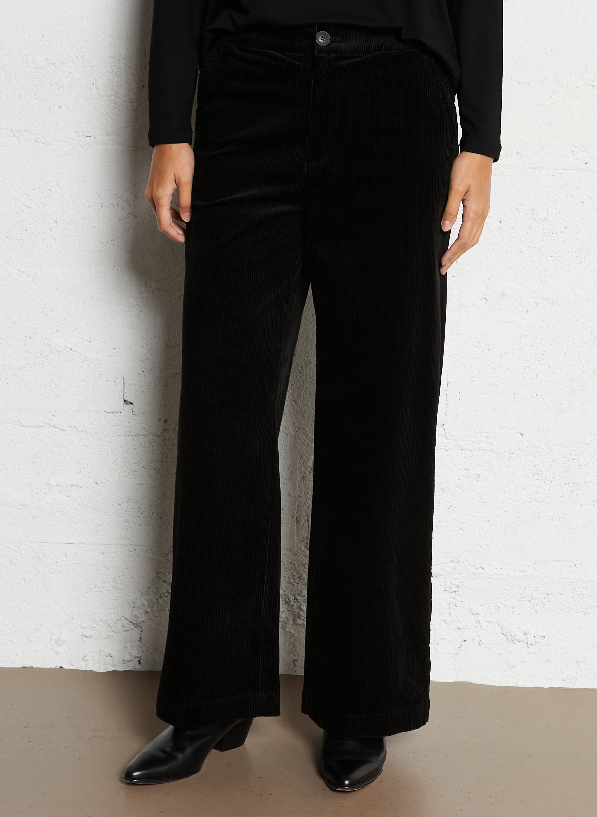 Pantalon large en coton mélangé NICE THINGS Noir