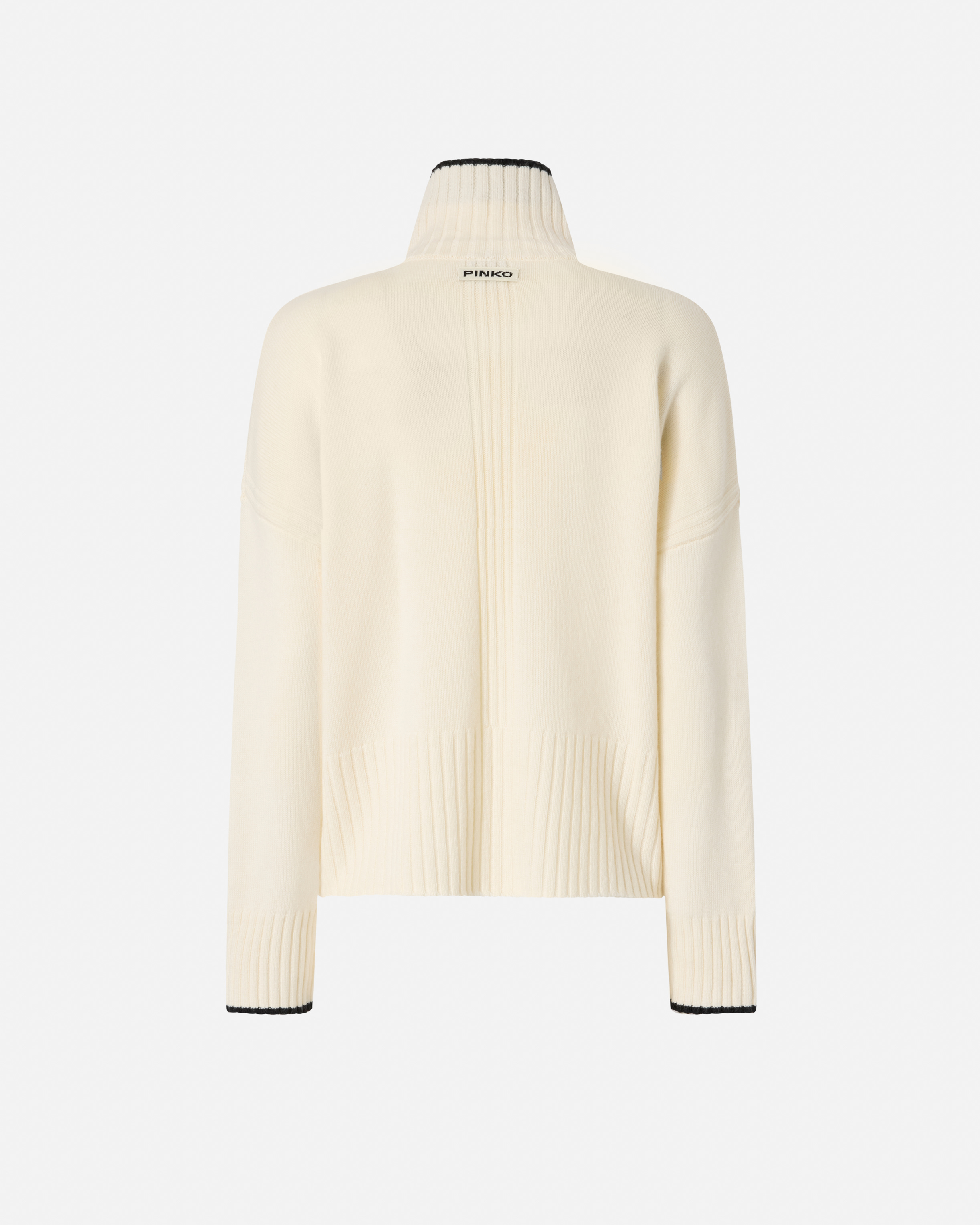 Knit turtleneck sweater PINKO White