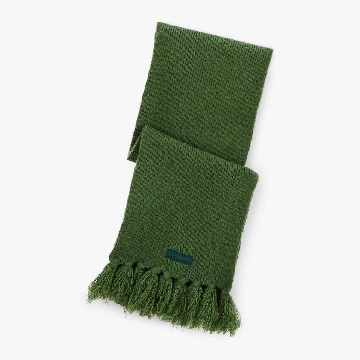 Solid fringe scarf SERGE BLANCO Green