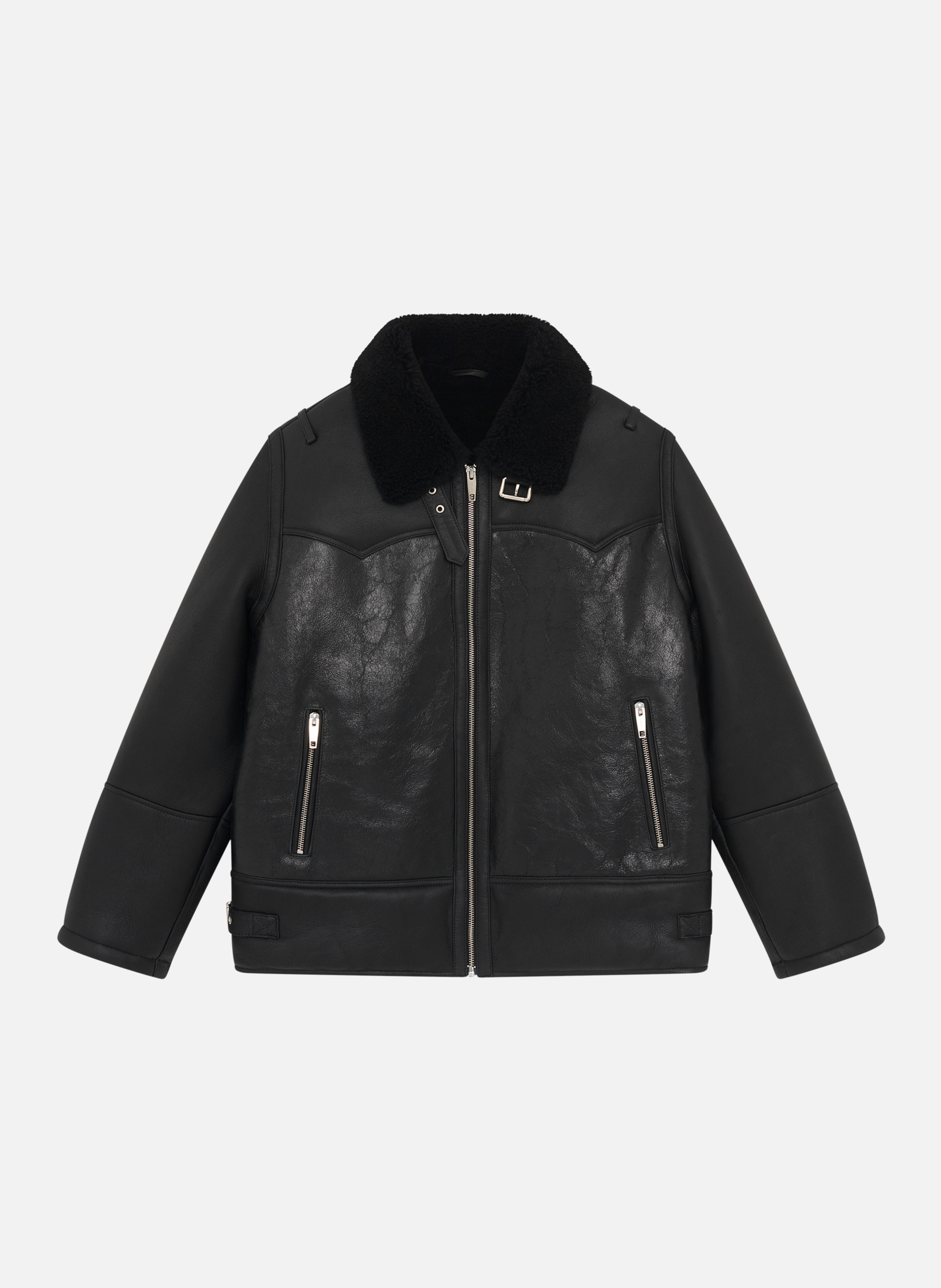 Short sheepskin coat with sherpa collar THE KOOPLES Black