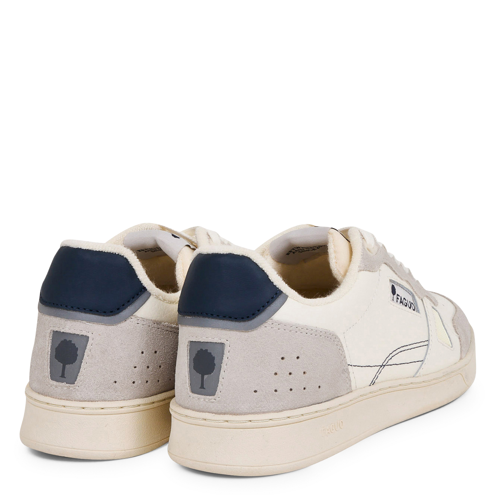 Niedrige Sneaker aus Leder-Mix FAGUO Weiss