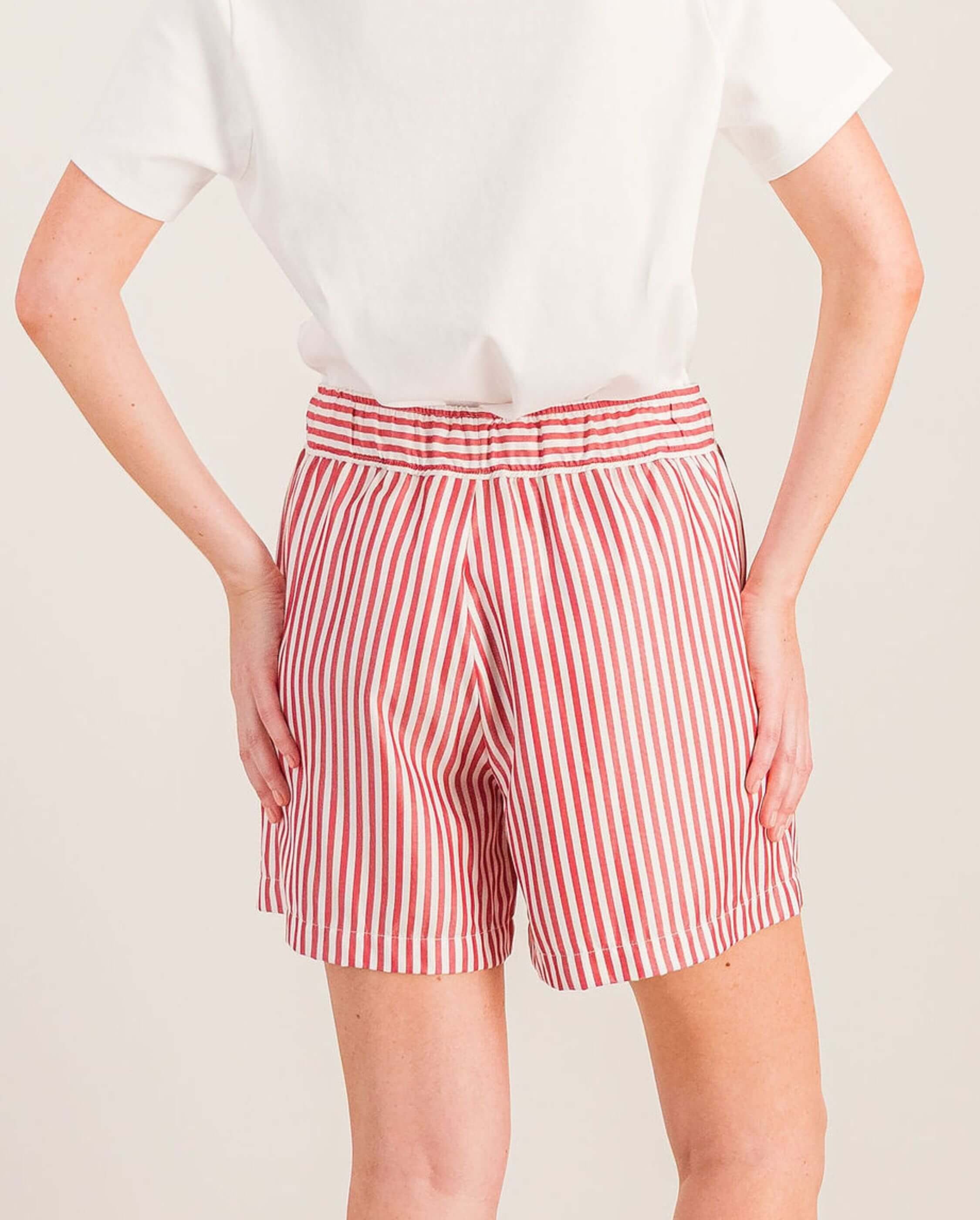 Women's short tencel, red stripes ANGARDE Red