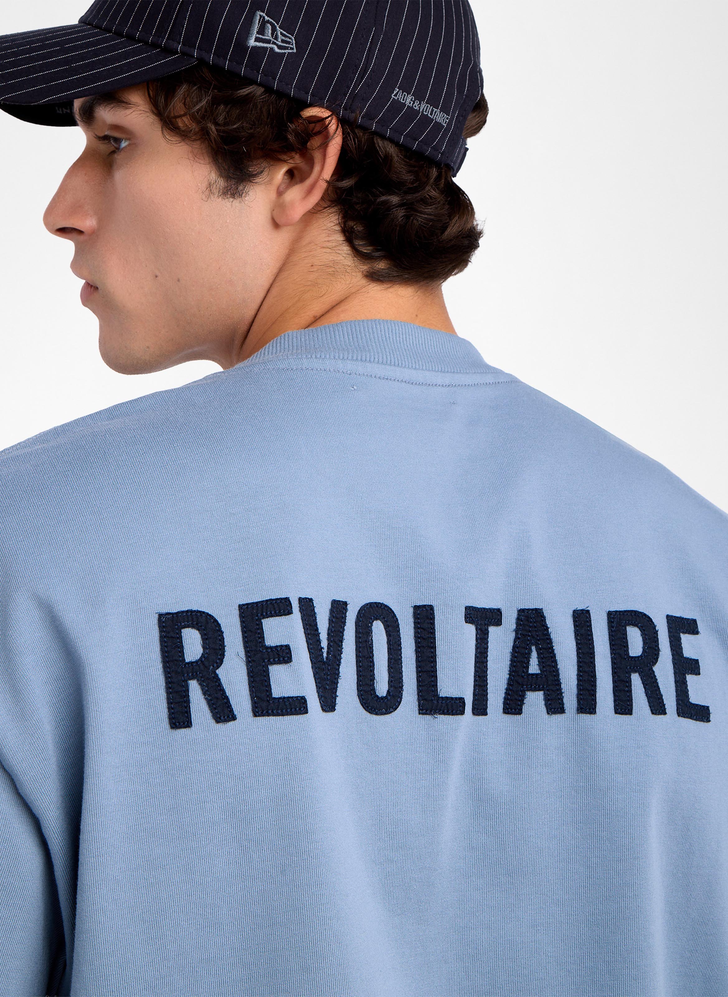 Straight-cut printed cotton T-shirt with round neck ZADIG&VOLTAIRE Blue